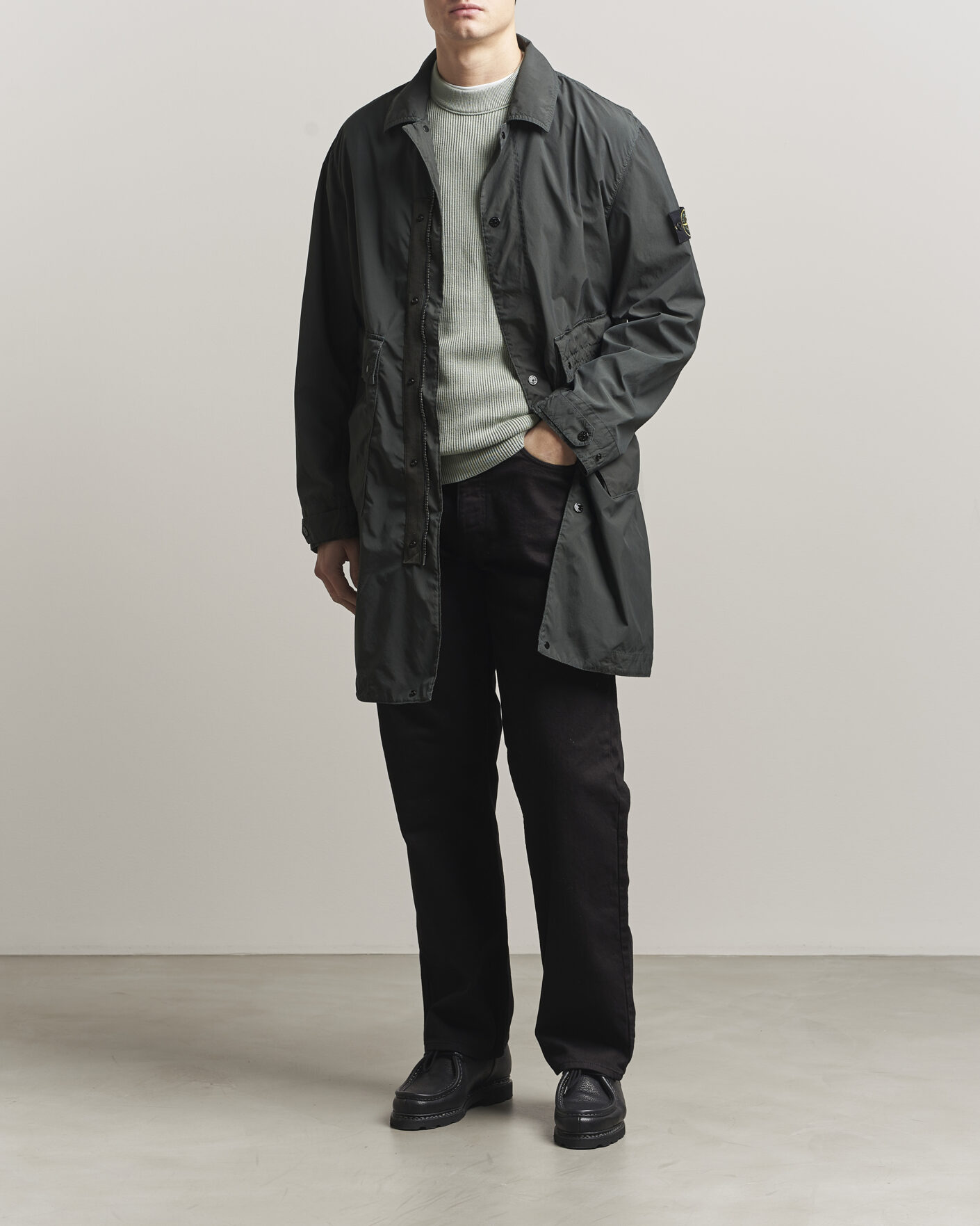 Herr | Jackor | Stone Island | Light Compact Car Coat Charcoal