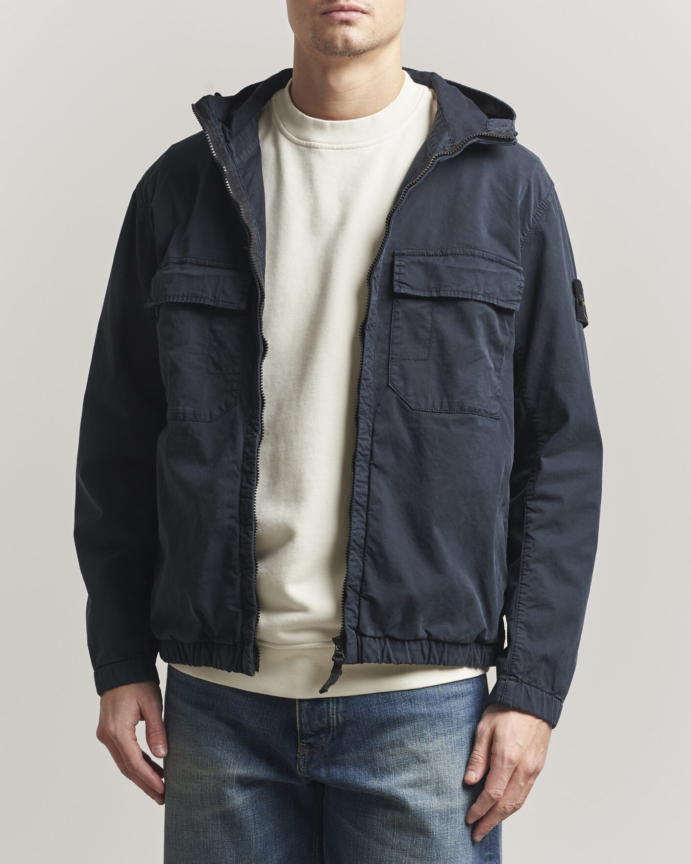 Herr | Jackor | Stone Island | Stretch Cotton Twill Hood Jacket Navy