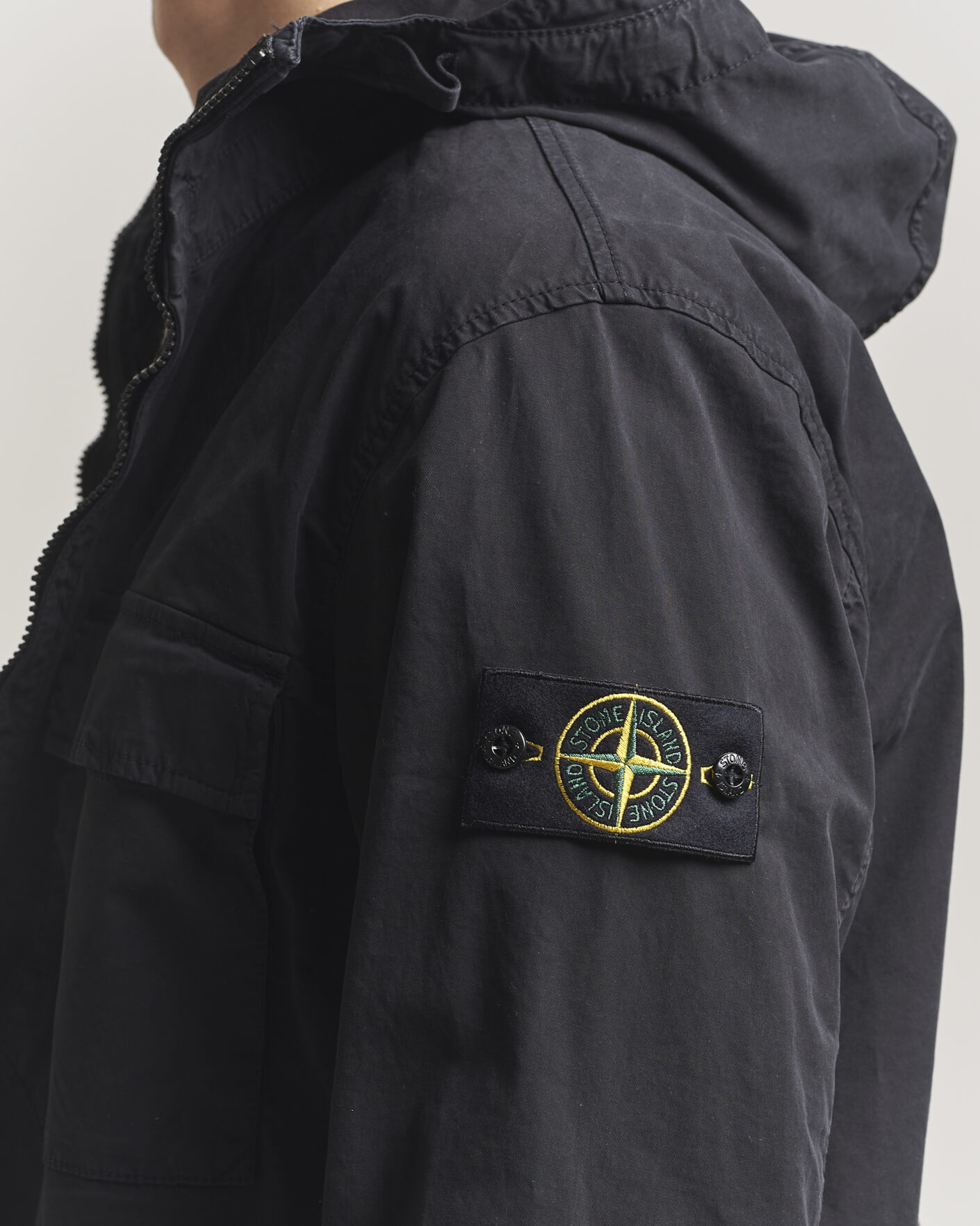 Herr | Jackor | Stone Island | Stretch Cotton Twill Hood Jacket Black