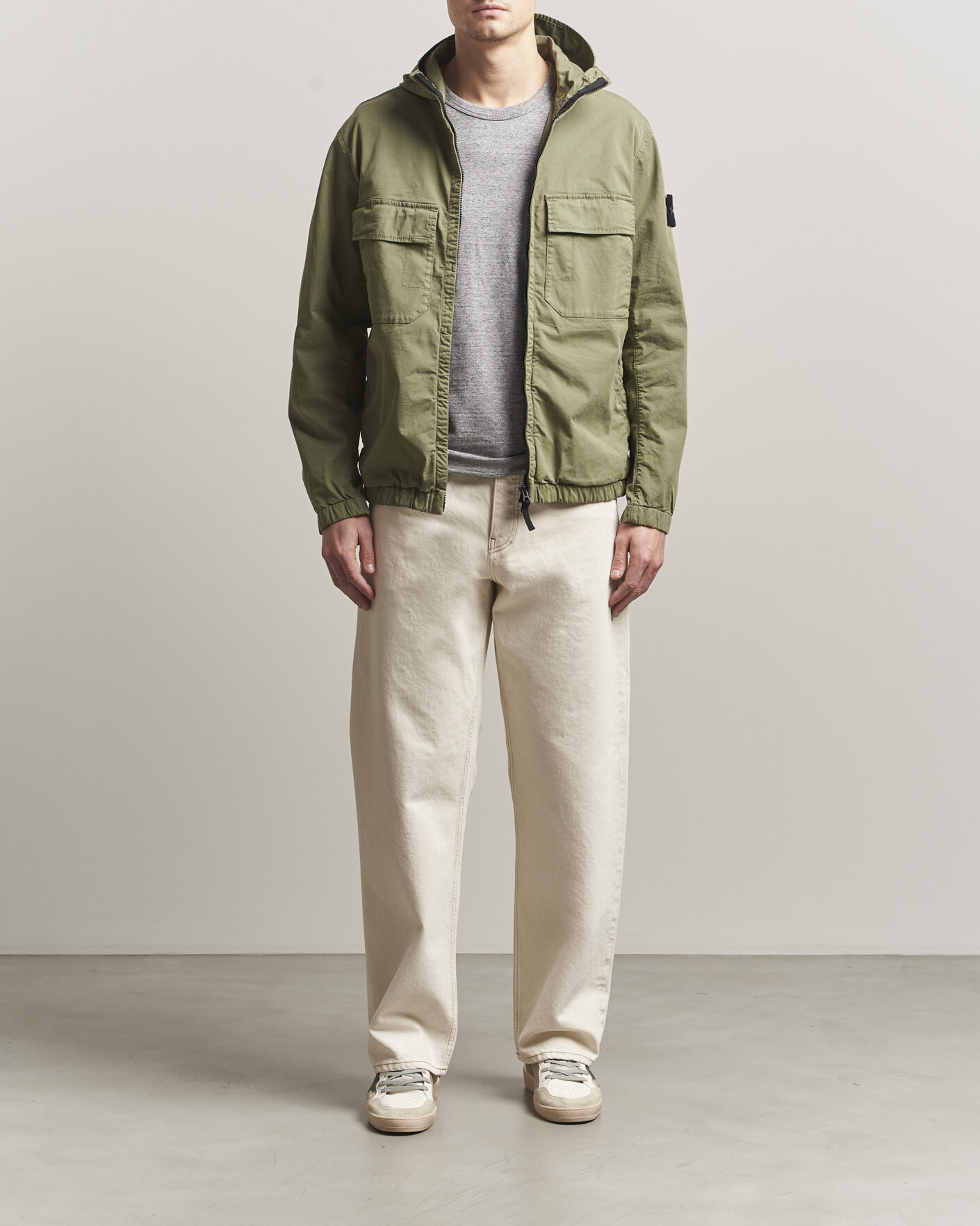 Herr | Jackor | Stone Island | Stretch Cotton Twill Hood Jacket Military Green