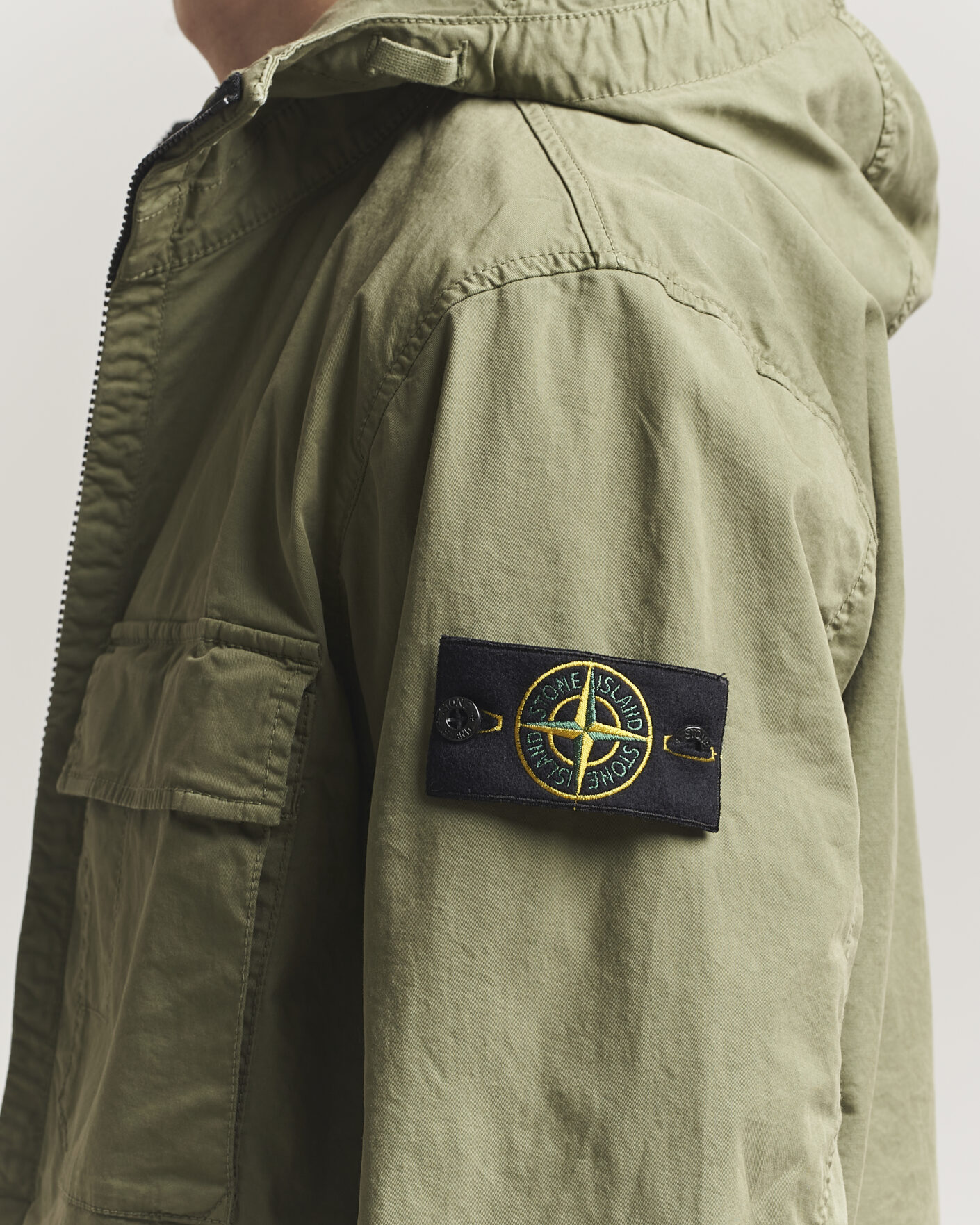 Herr | Jackor | Stone Island | Stretch Cotton Twill Hood Jacket Military Green