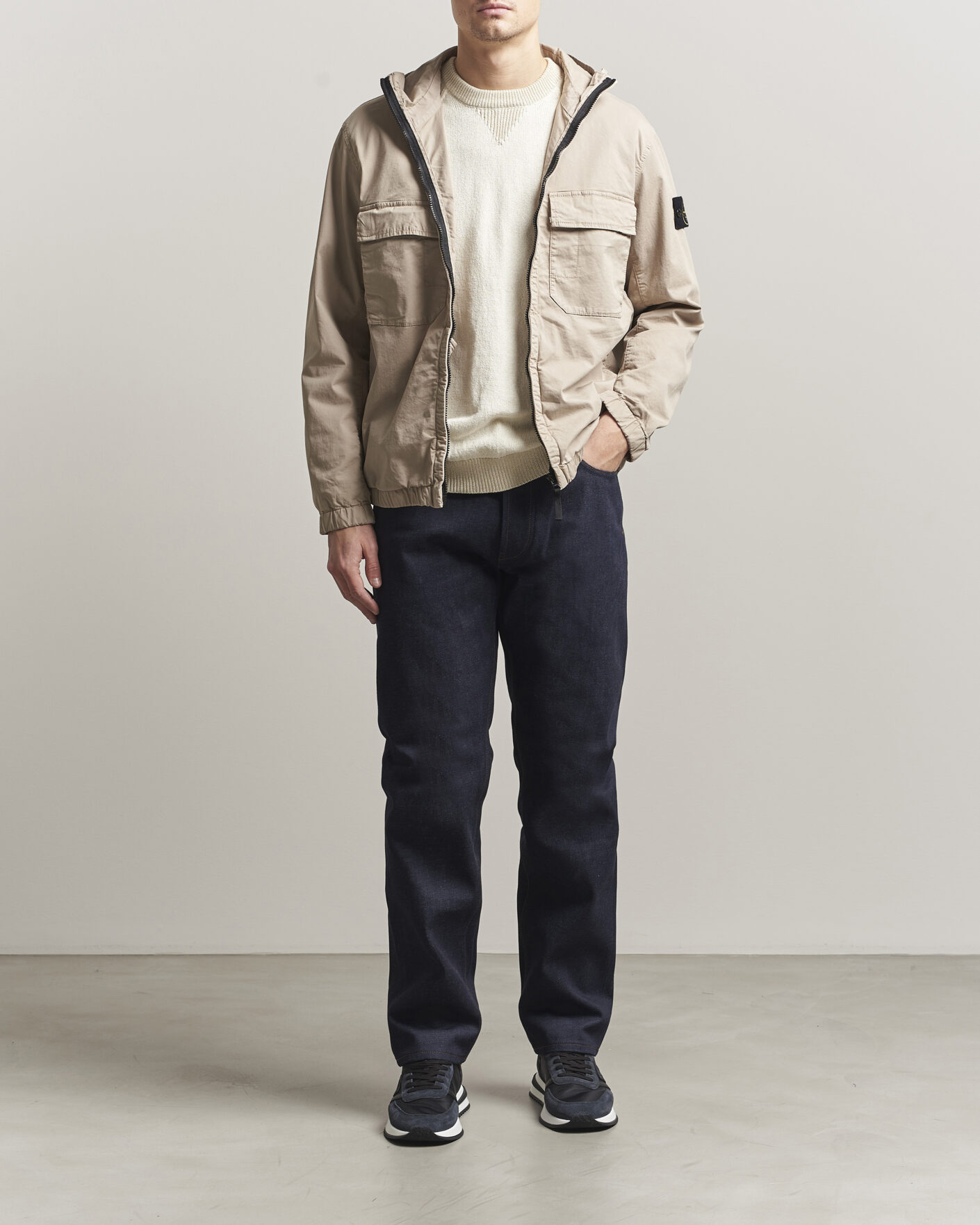 Herr | Jackor | Stone Island | Stretch Cotton Twill Hood Jacket Desert