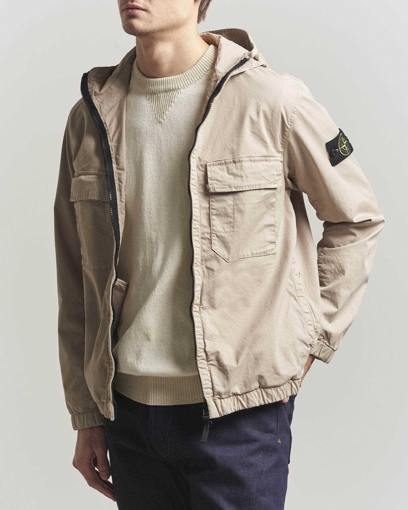 Herr | Jackor | Stone Island | Stretch Cotton Twill Hood Jacket Desert