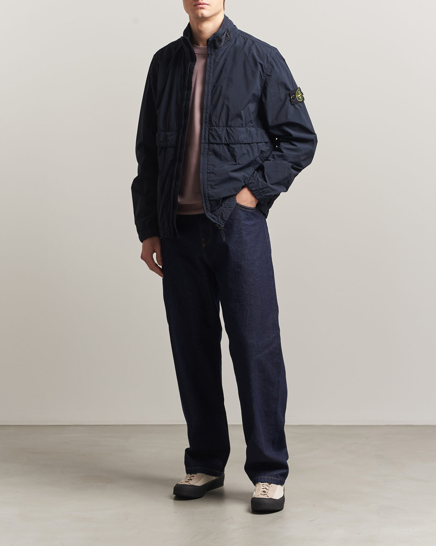 Herr | Jackor | Stone Island | Nylon Smerigliato-TC Stand Collar Jacket Navy