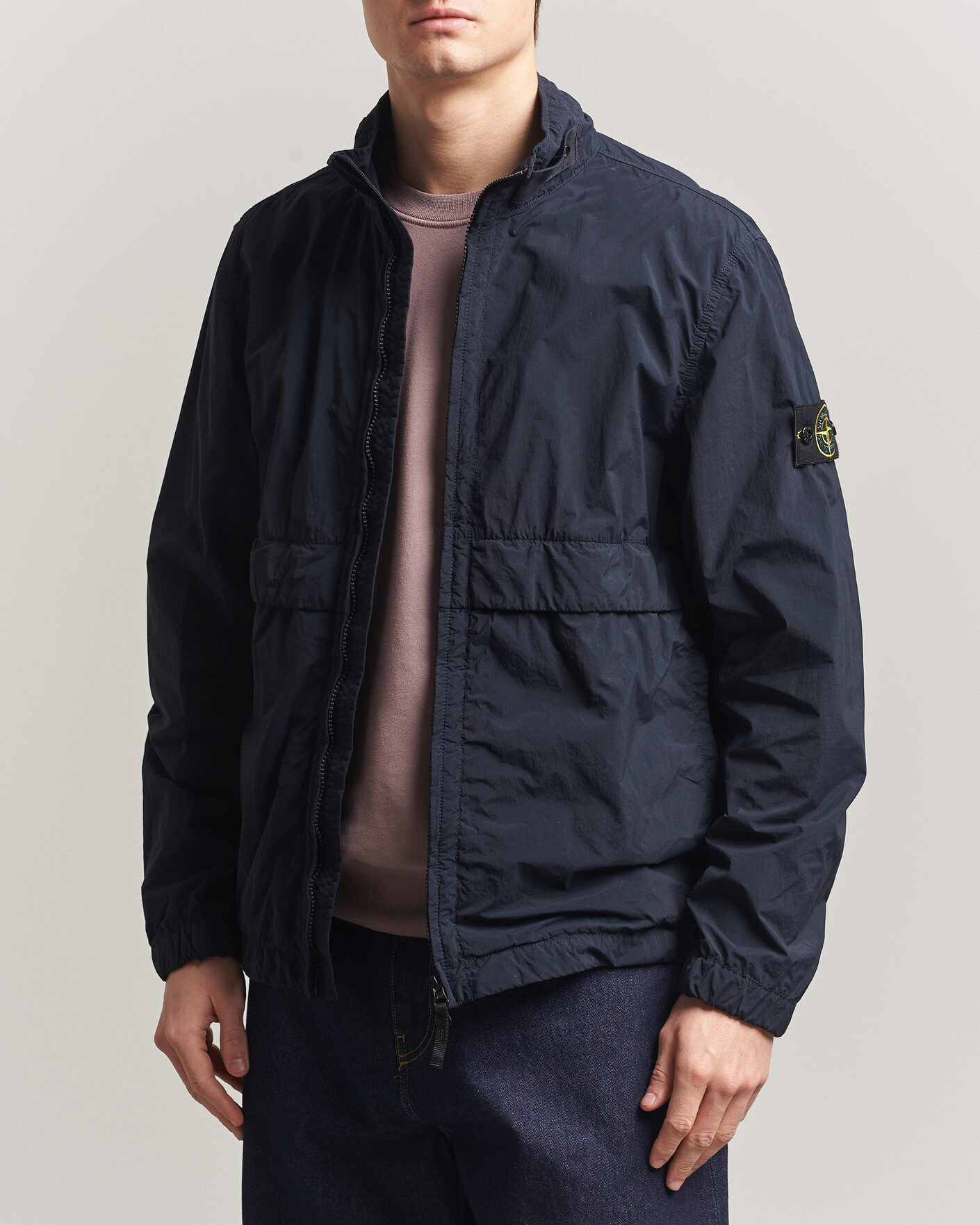 Herr | Jackor | Stone Island | Nylon Smerigliato-TC Stand Collar Jacket Navy