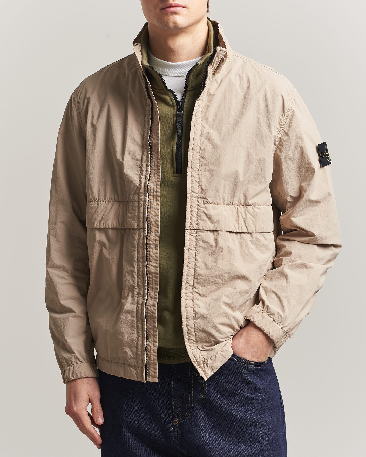 Herr | Jackor | Stone Island | Nylon Smerigliato-TC Stand Collar Jacket Desert