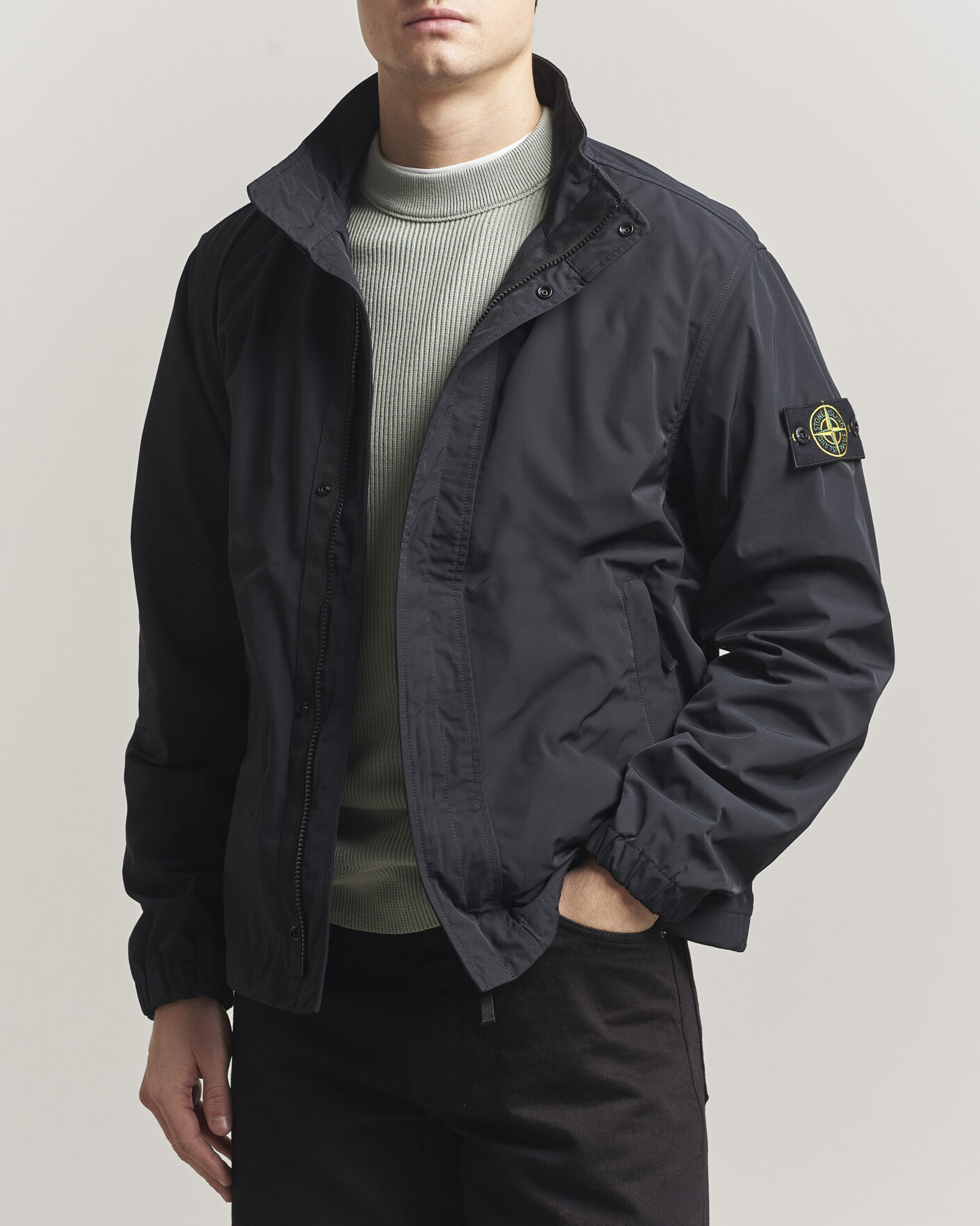 Herr | Jackor | Stone Island | Micro Twill Stand Collar Jacket Black