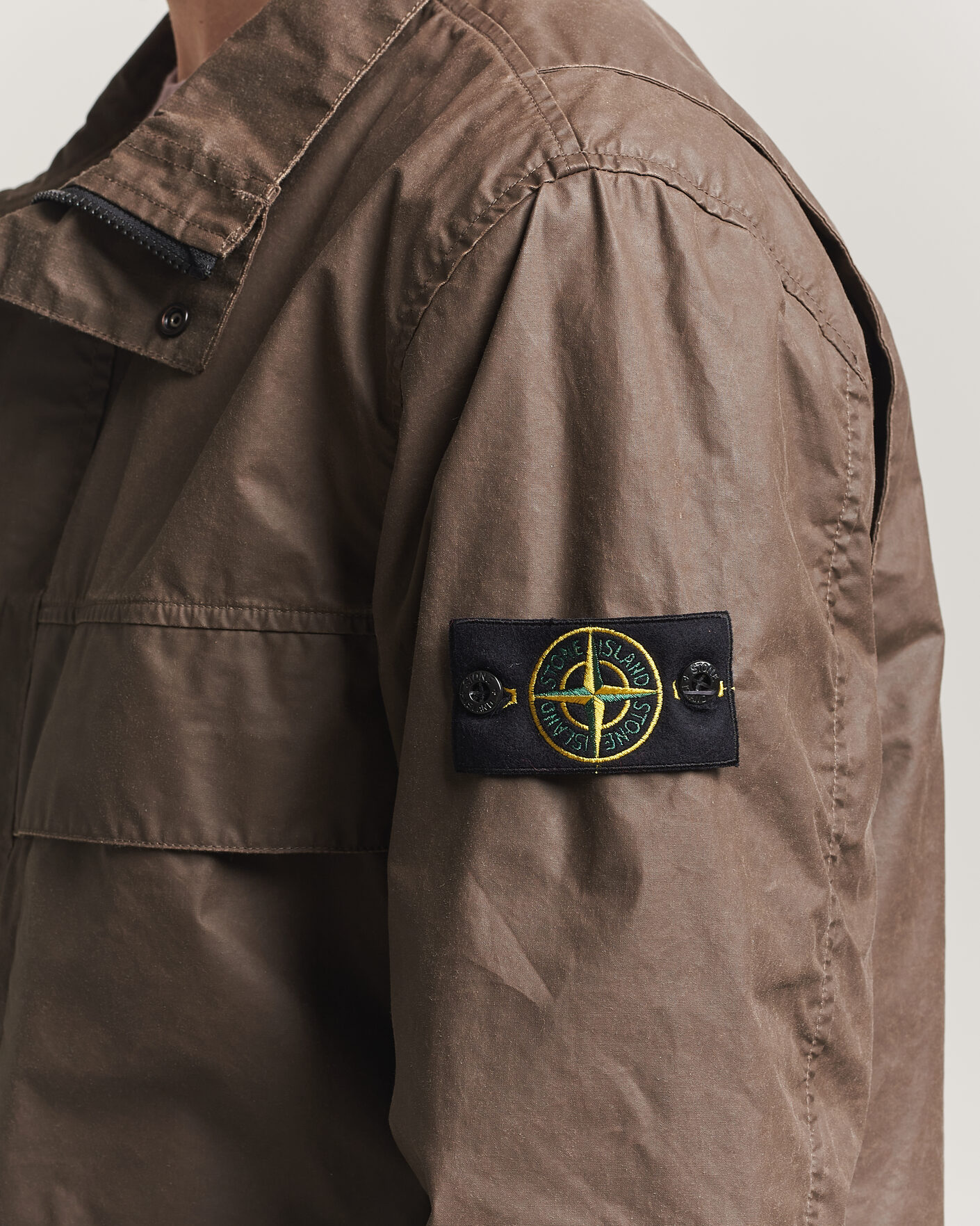 Herr | Jackor | Stone Island | Waxed Pigment Cotton Tela Field Jacket Umber