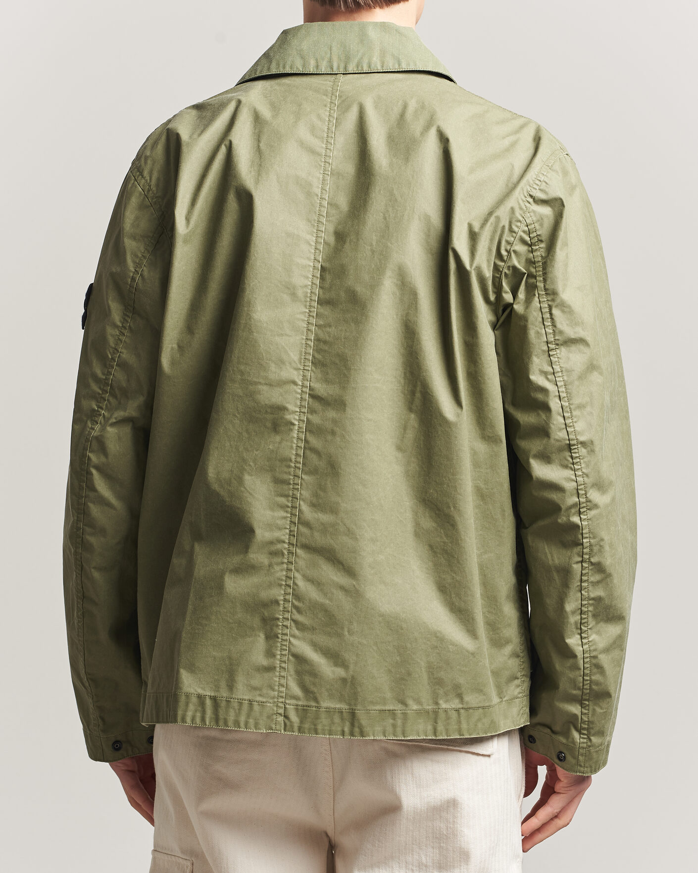 Herr | Jackor | Stone Island | Waxed Pigment Cotton Tela Coach Jacket Military Green