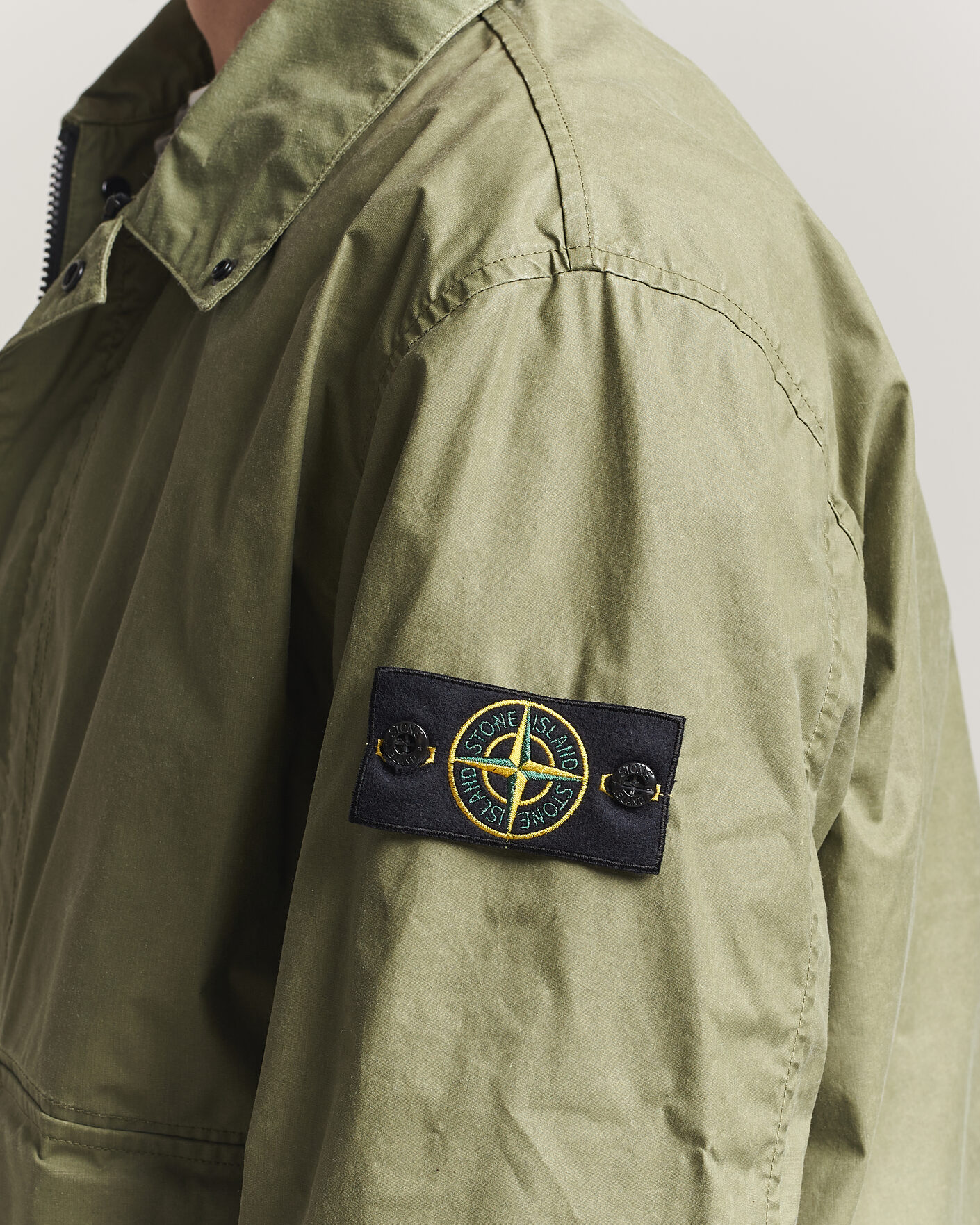 Herr | Jackor | Stone Island | Waxed Pigment Cotton Tela Coach Jacket Military Green