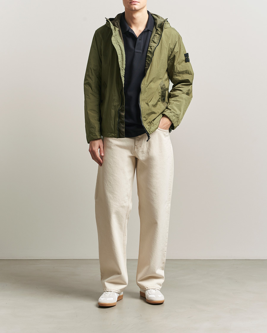 Herr | Jackor | Stone Island | Crinkle Reps Padded Hood Jacket Military Green