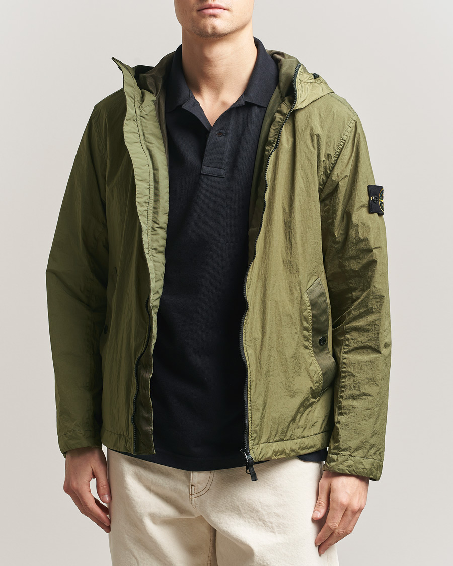Herr | Jackor | Stone Island | Crinkle Reps Padded Hood Jacket Military Green