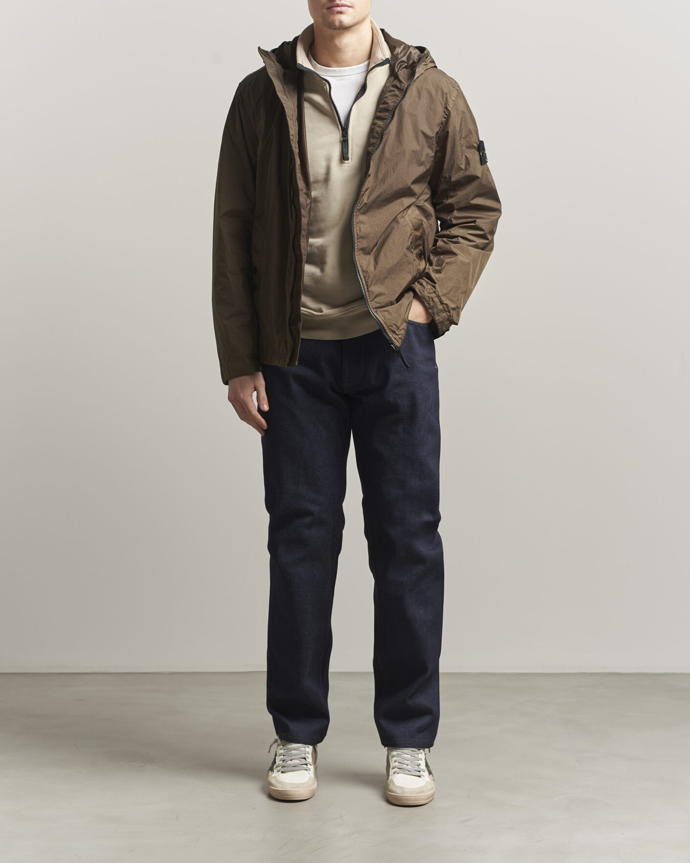 Herr | Jackor | Stone Island | Crinkle Reps Padded Hood Jacket Umber