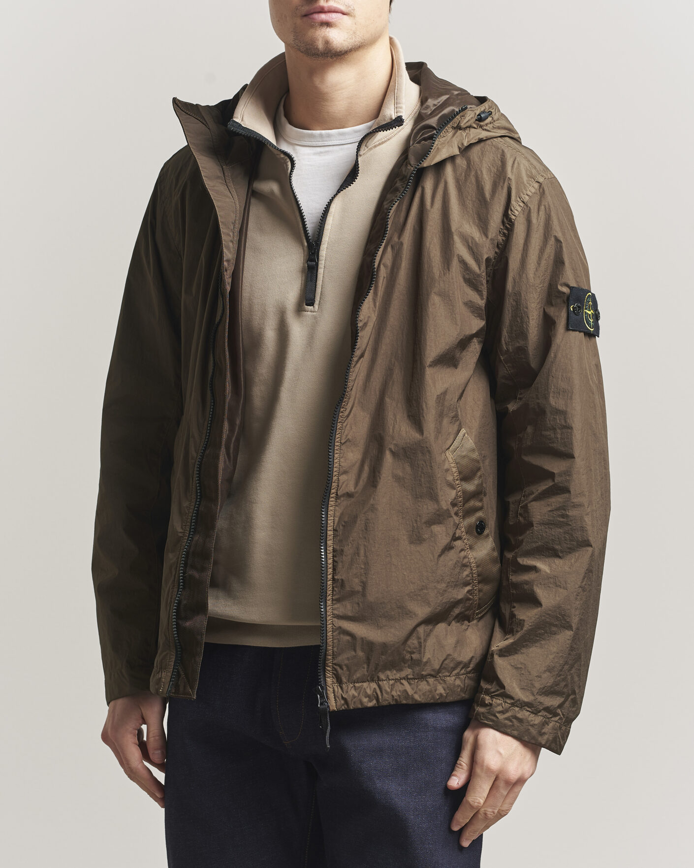 Herr | Jackor | Stone Island | Crinkle Reps Padded Hood Jacket Umber