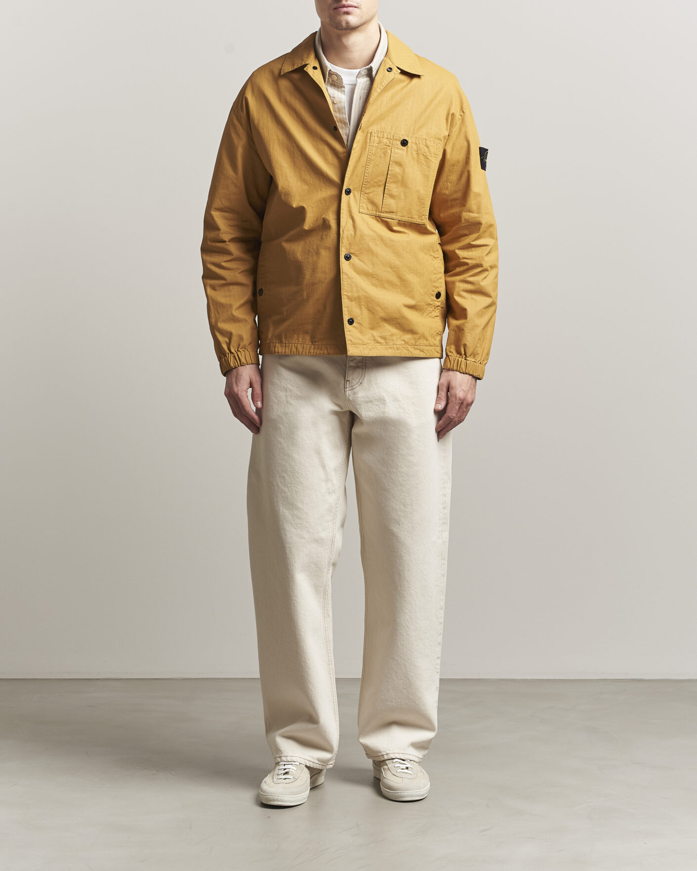 Herr | Jackor | Stone Island | Double Coated Cotton Ripstop Overshirt Mustard