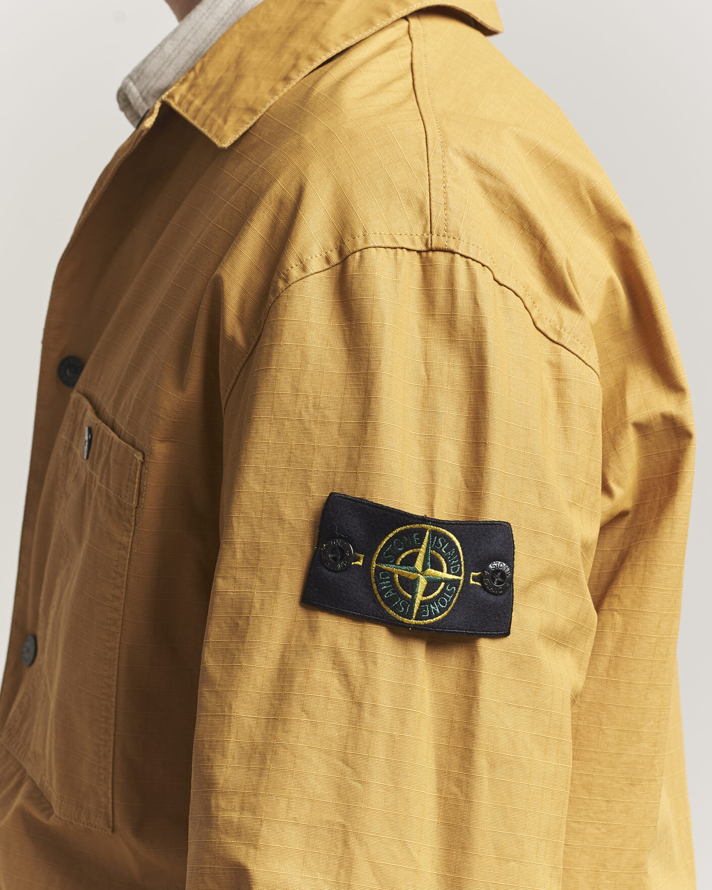 Herr | Jackor | Stone Island | Double Coated Cotton Ripstop Overshirt Mustard