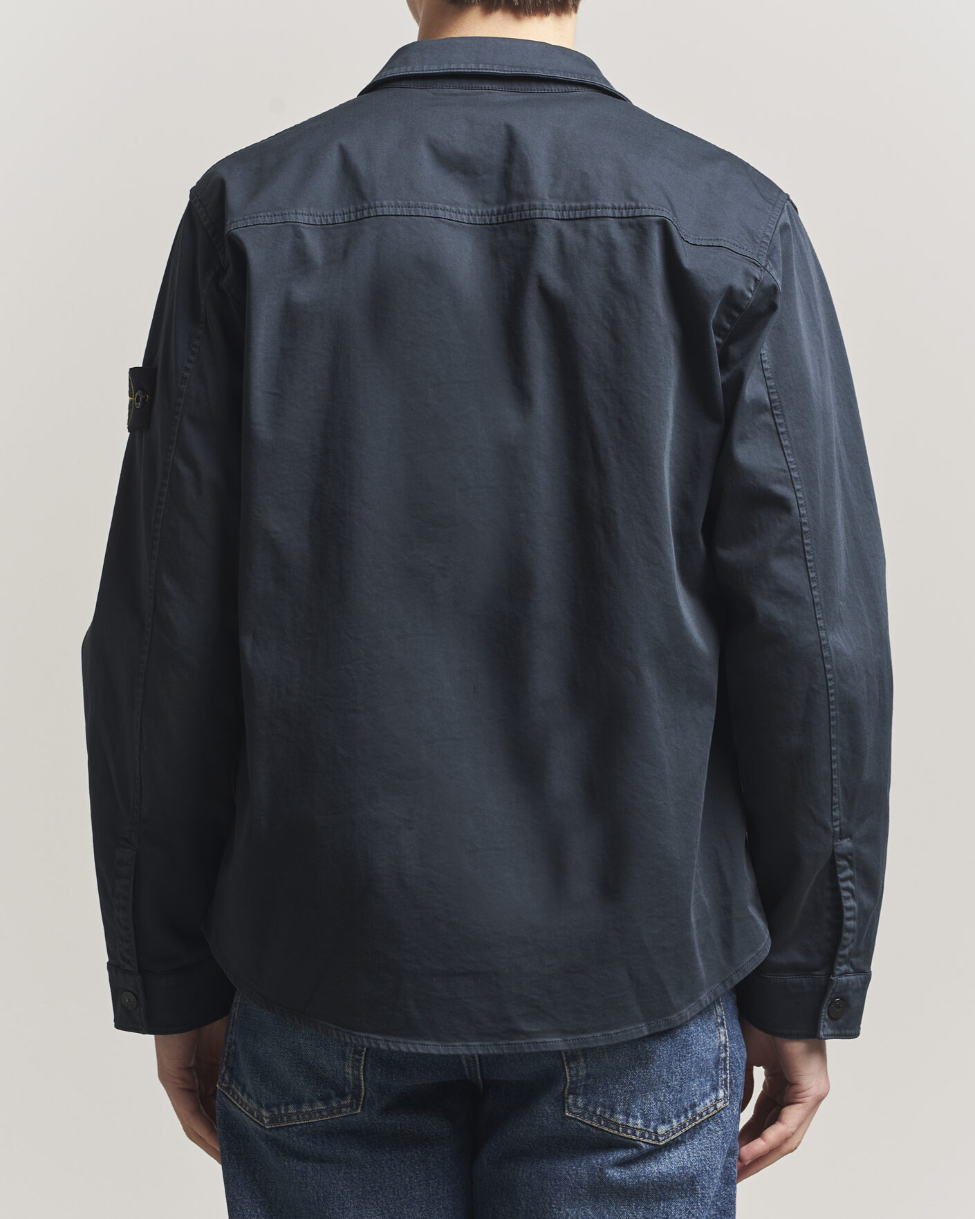 Herr | Skjortor | Stone Island | Cotton Stretch Zip Overshirt Navy