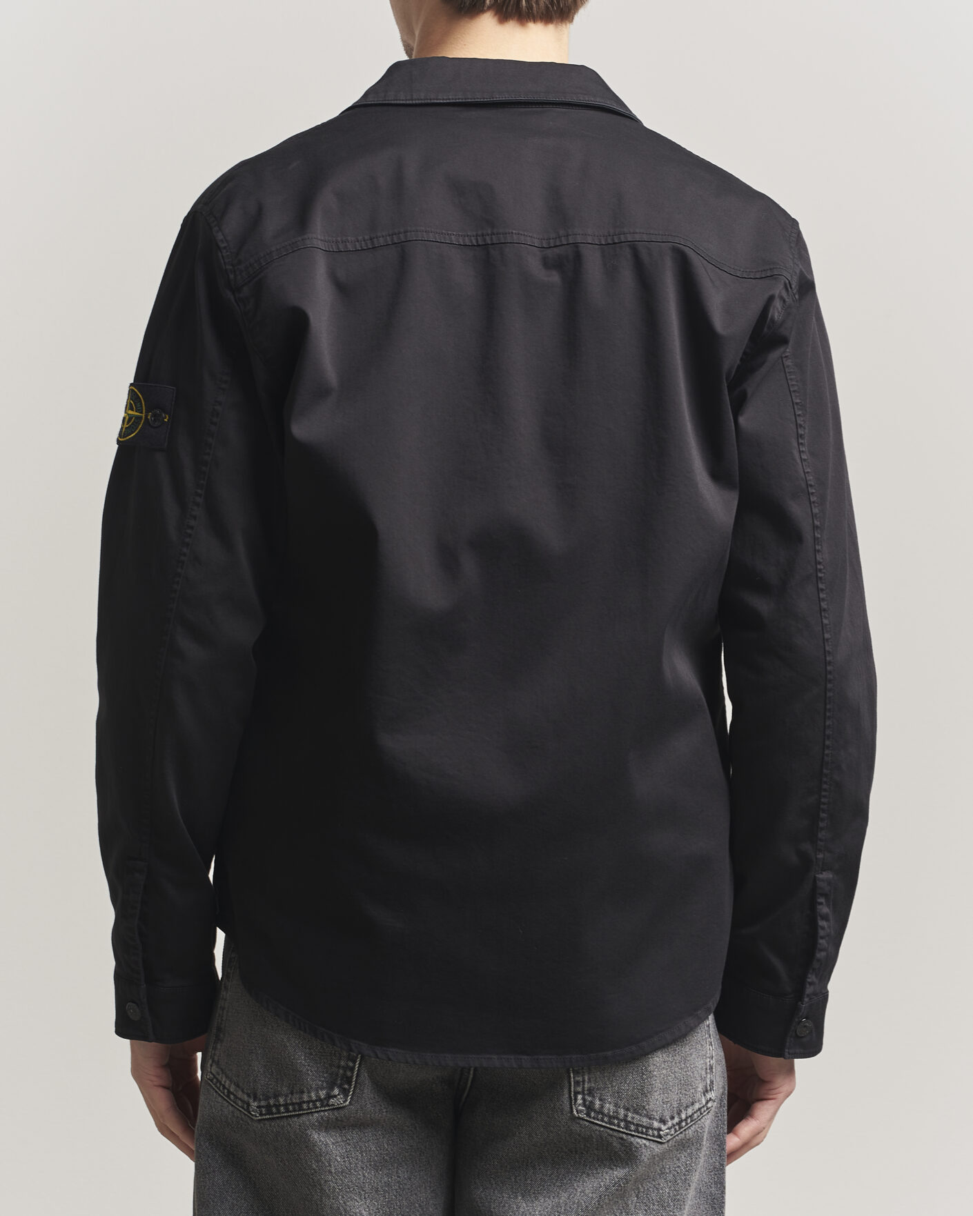 Herr | Skjortor | Stone Island | Cotton Stretch Zip Overshirt Black