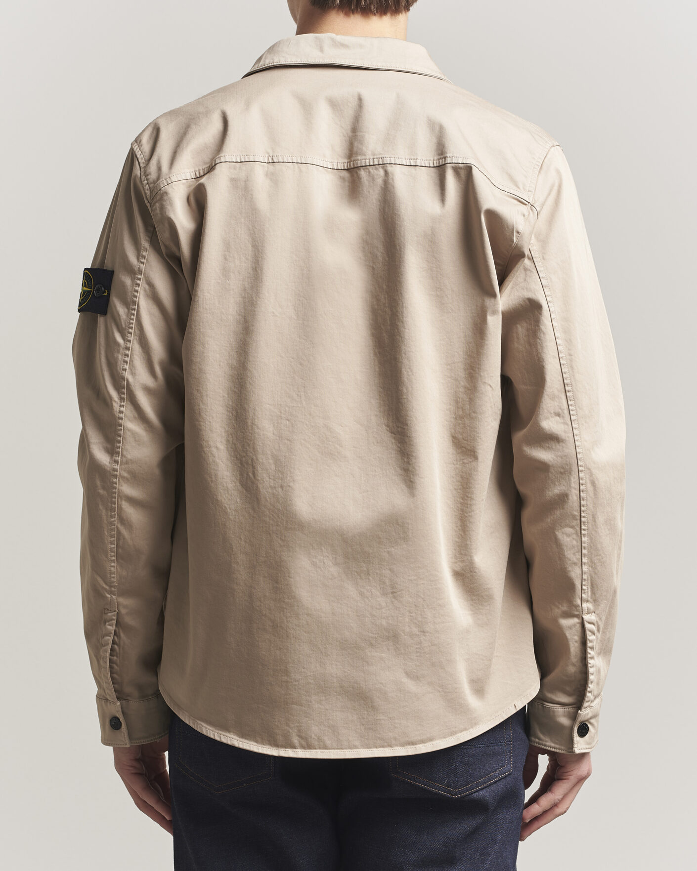 Herr | Skjortor | Stone Island | Cotton Stretch Zip Overshirt Desert