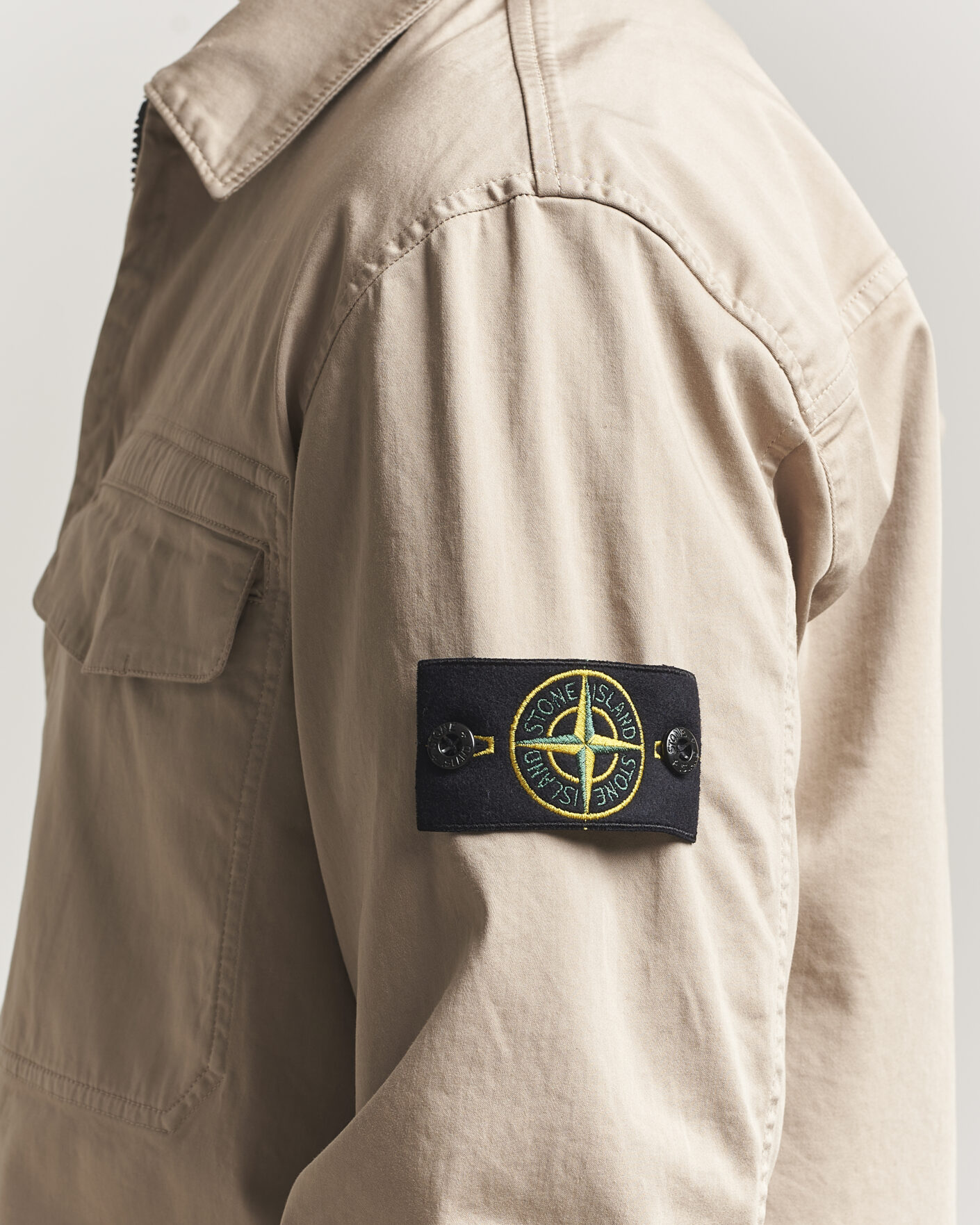 Herr | Skjortor | Stone Island | Cotton Stretch Zip Overshirt Desert