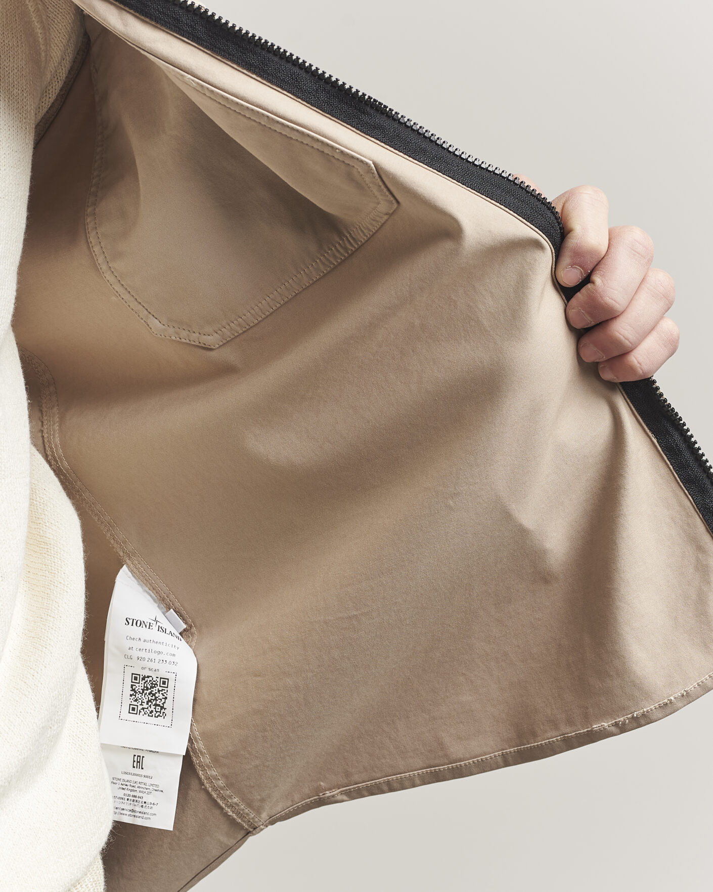 Herr | Skjortor | Stone Island | Cotton Stretch Zip Overshirt Desert