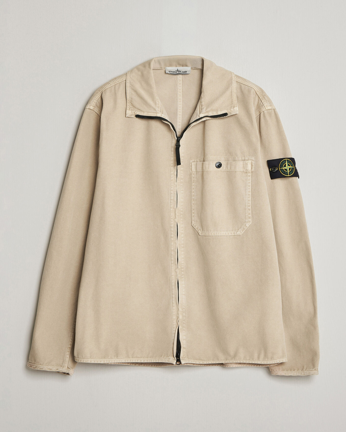 Herr | Jackor | Stone Island | Organic Panama Cotton Shirt Jacket Desert