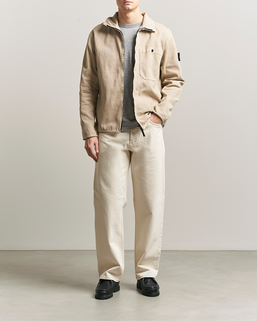 Herr | Jackor | Stone Island | Organic Panama Cotton Shirt Jacket Desert