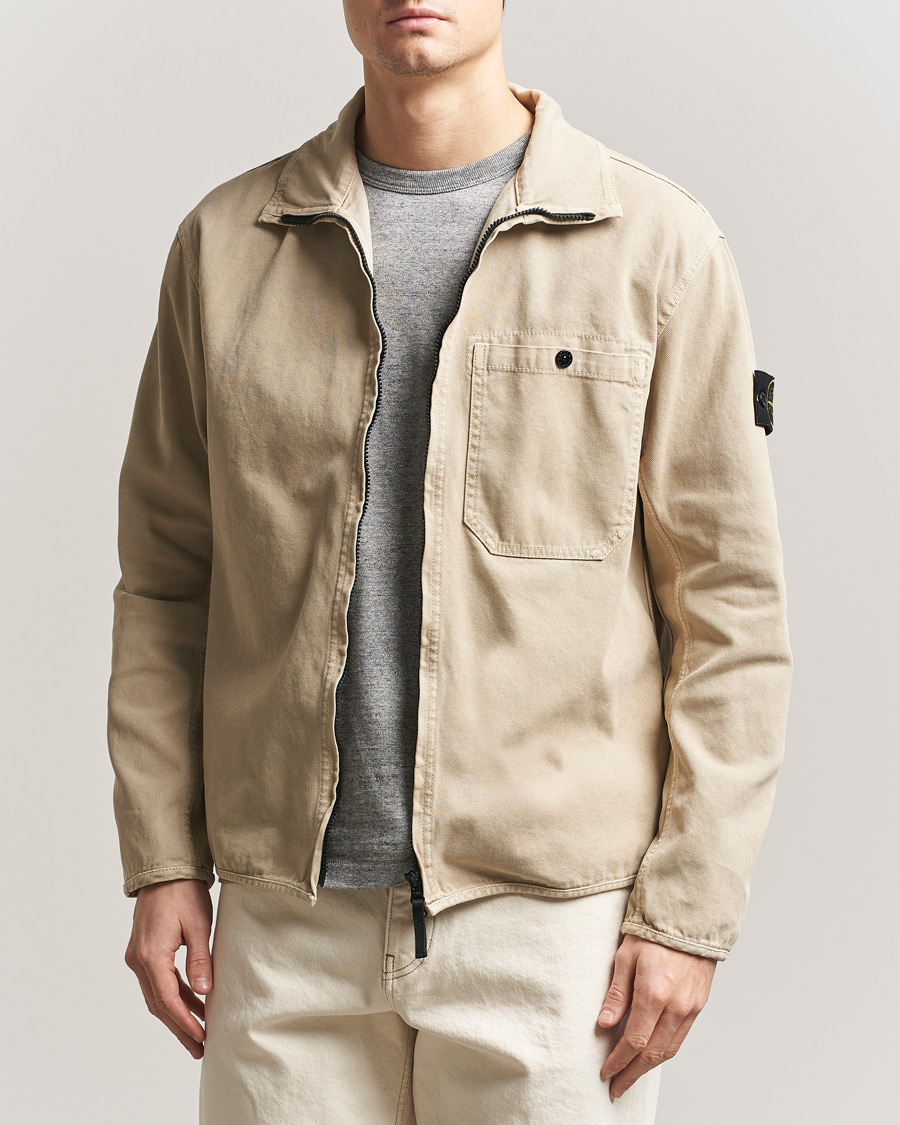 Herr | Jackor | Stone Island | Organic Panama Cotton Shirt Jacket Desert