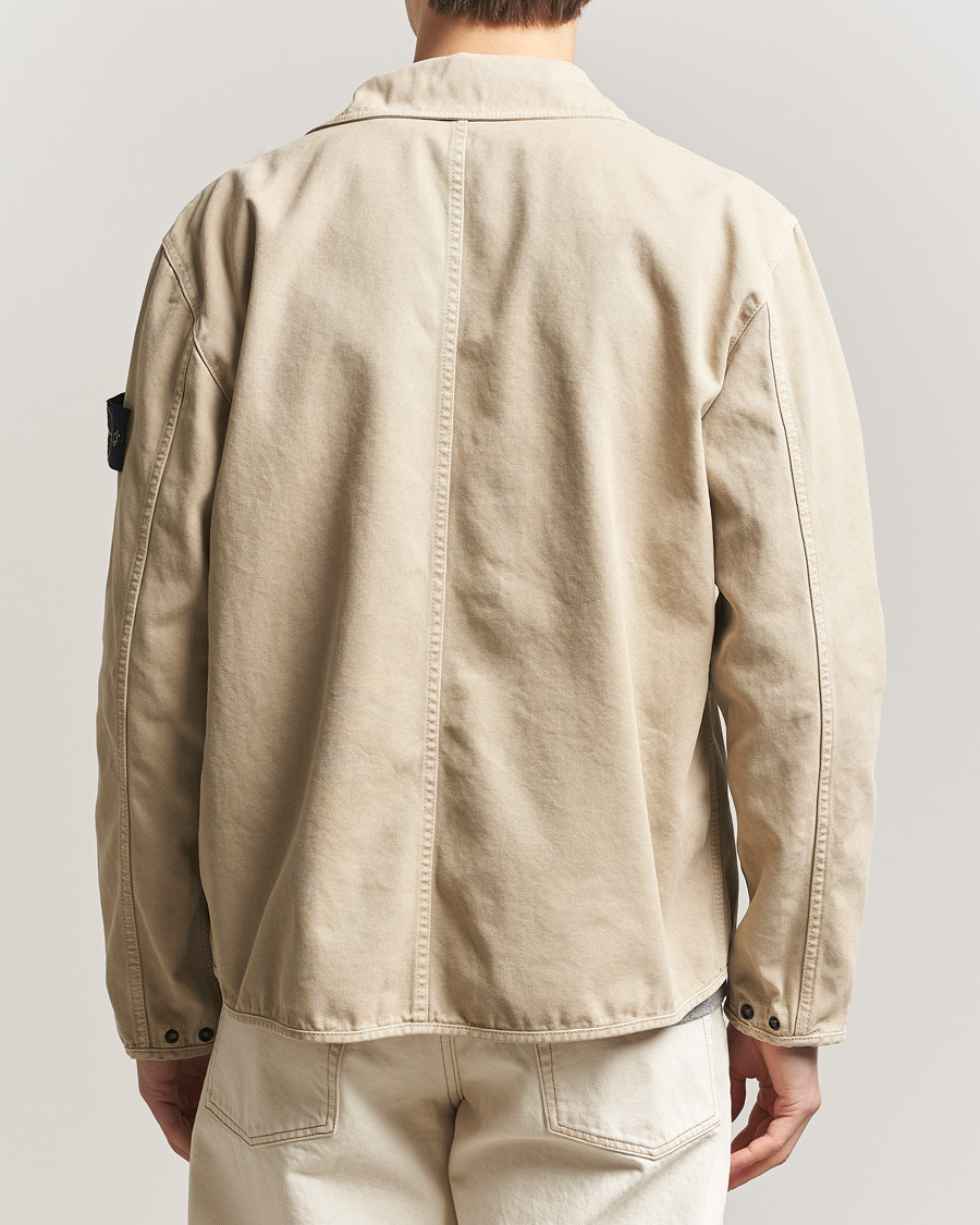 Herr | Jackor | Stone Island | Organic Panama Cotton Shirt Jacket Desert