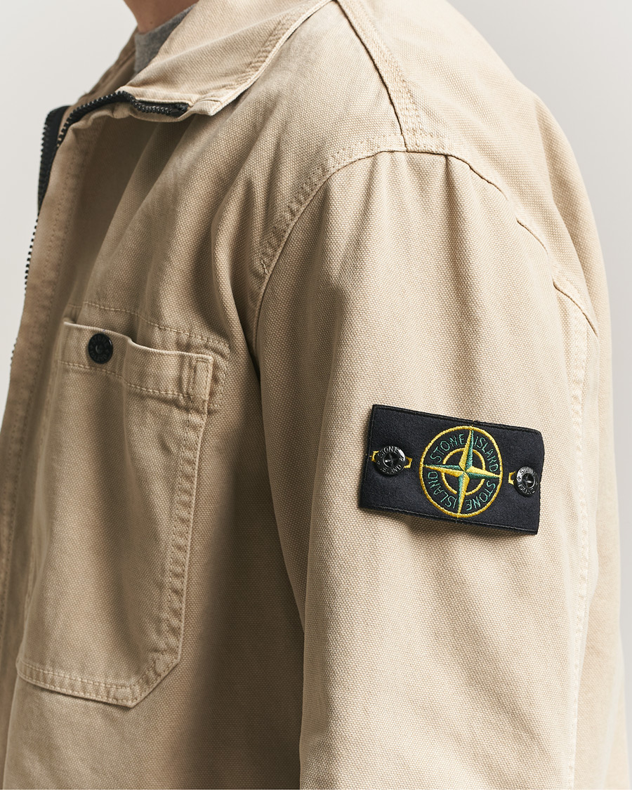 Herr | Jackor | Stone Island | Organic Panama Cotton Shirt Jacket Desert