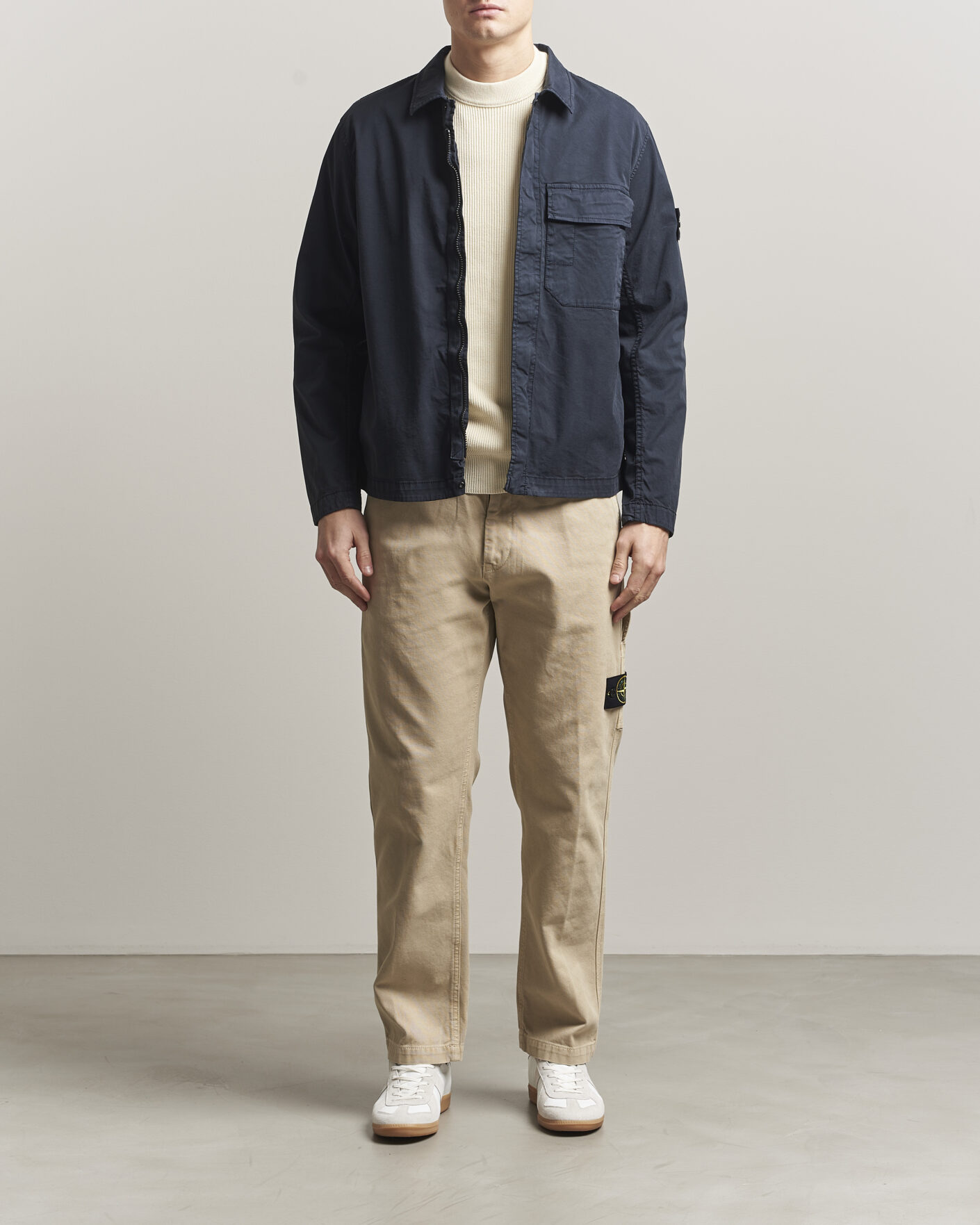 Herr | Jackor | Stone Island | Organic Cotton Twill Overshirt Navy