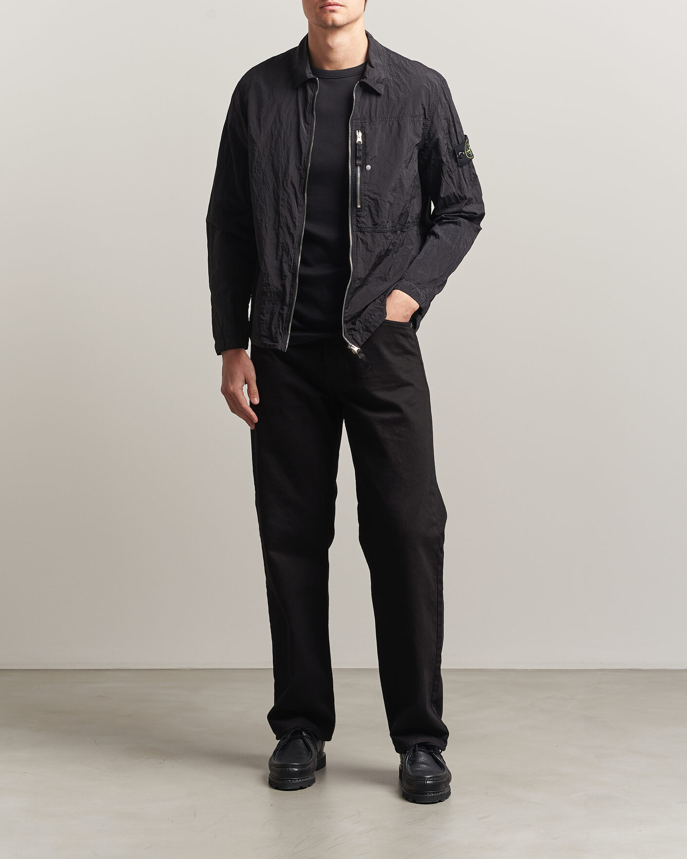 Herr | Skjortor | Stone Island | Nylon Metal Zip Overshirt Black