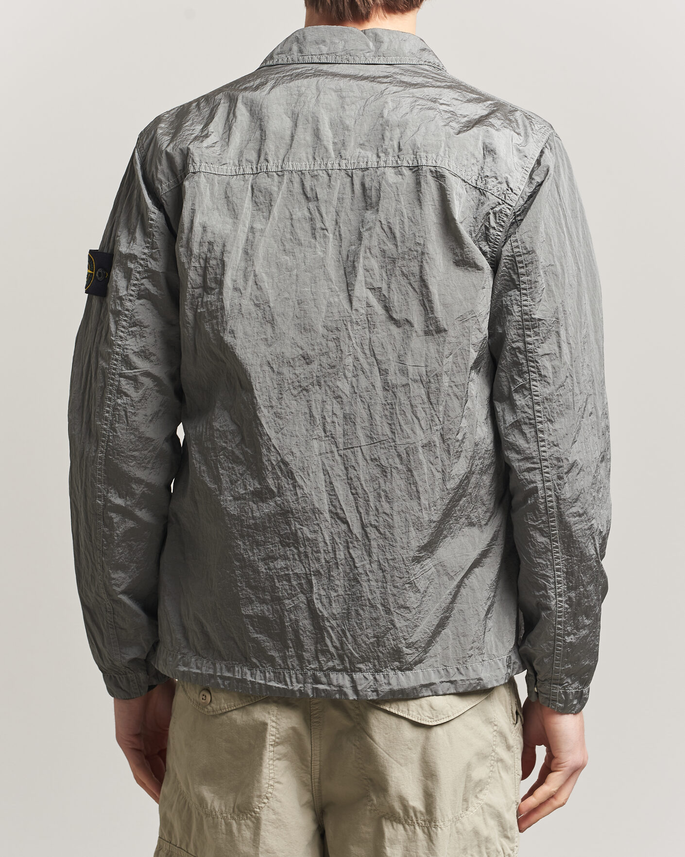 Herr | Skjortor | Stone Island | Nylon Metal Zip Overshirt Pearl Grey