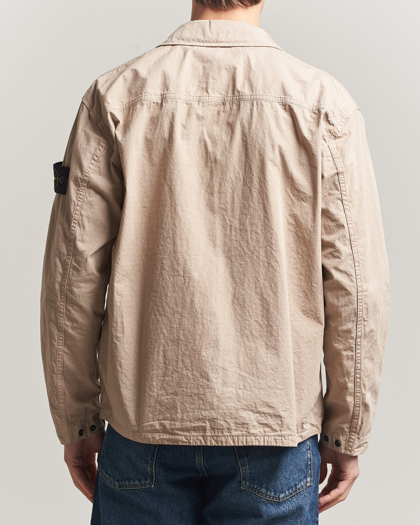 Herr | Skjortor | Stone Island | Cotton Ripstop Zip Overshirt Desert