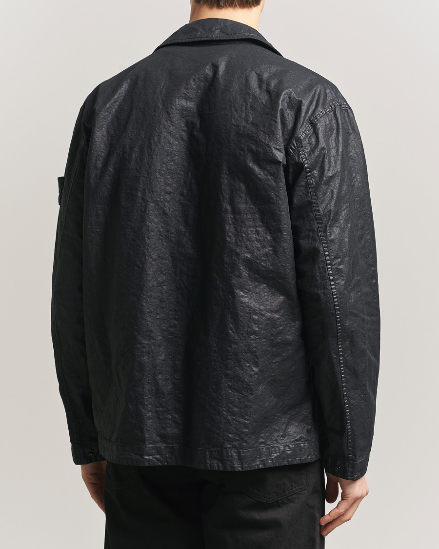 Herr | Skjortor | Stone Island | Garment Dyed Nylon Zip Overshirt Black