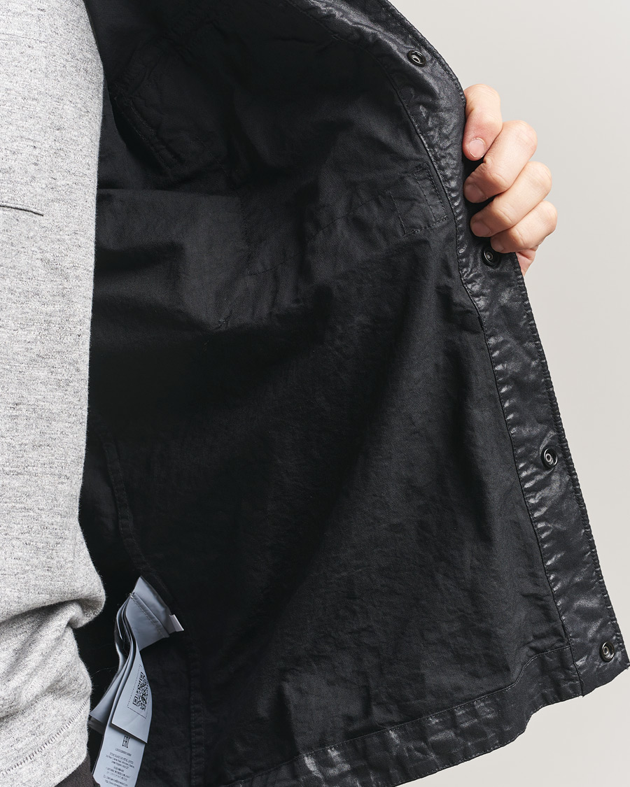 Herr | Skjortor | Stone Island | Garment Dyed Nylon Zip Overshirt Black