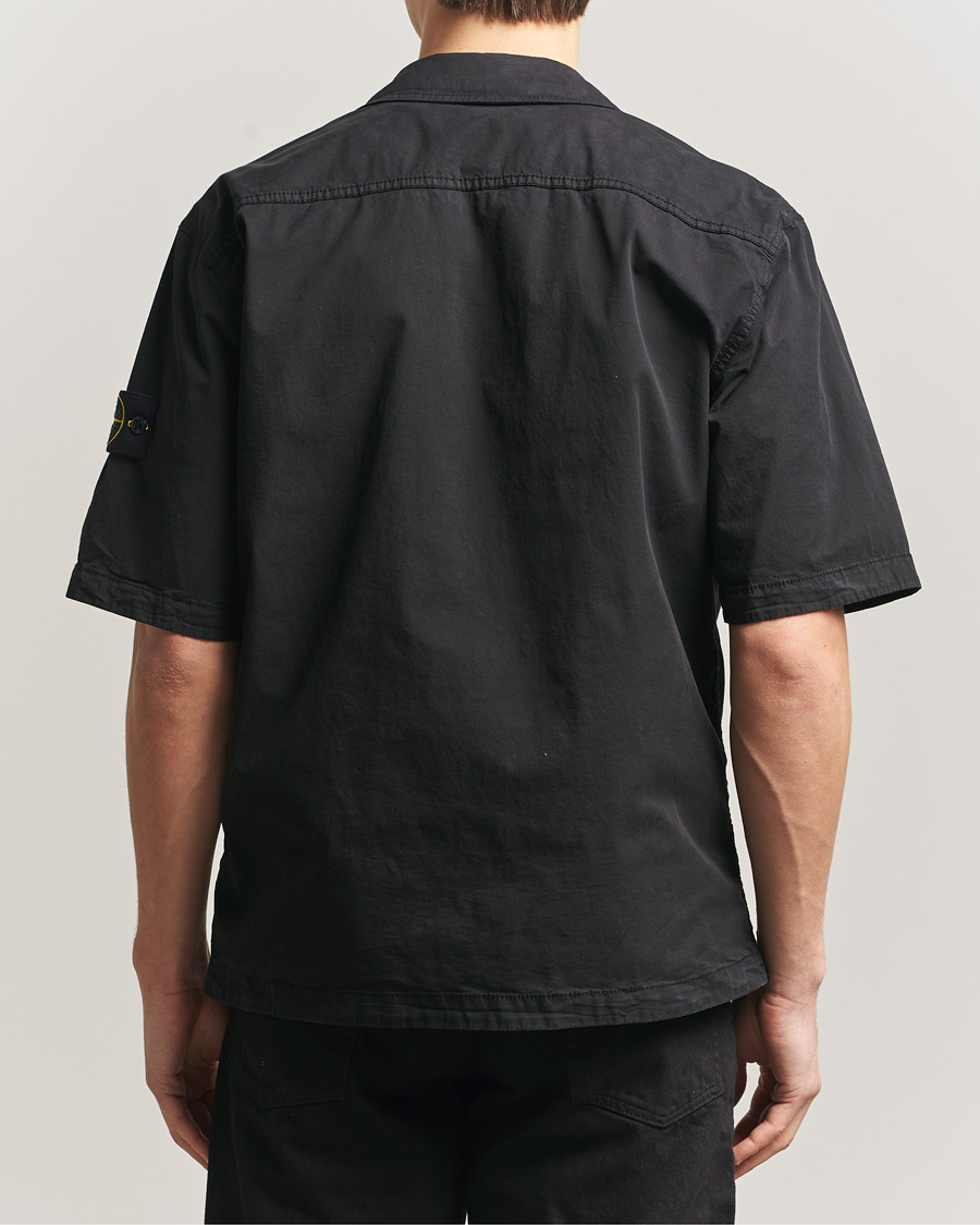 Herr | Skjortor | Stone Island | Organic Cotton Twill Short Sleeve Shirt Black