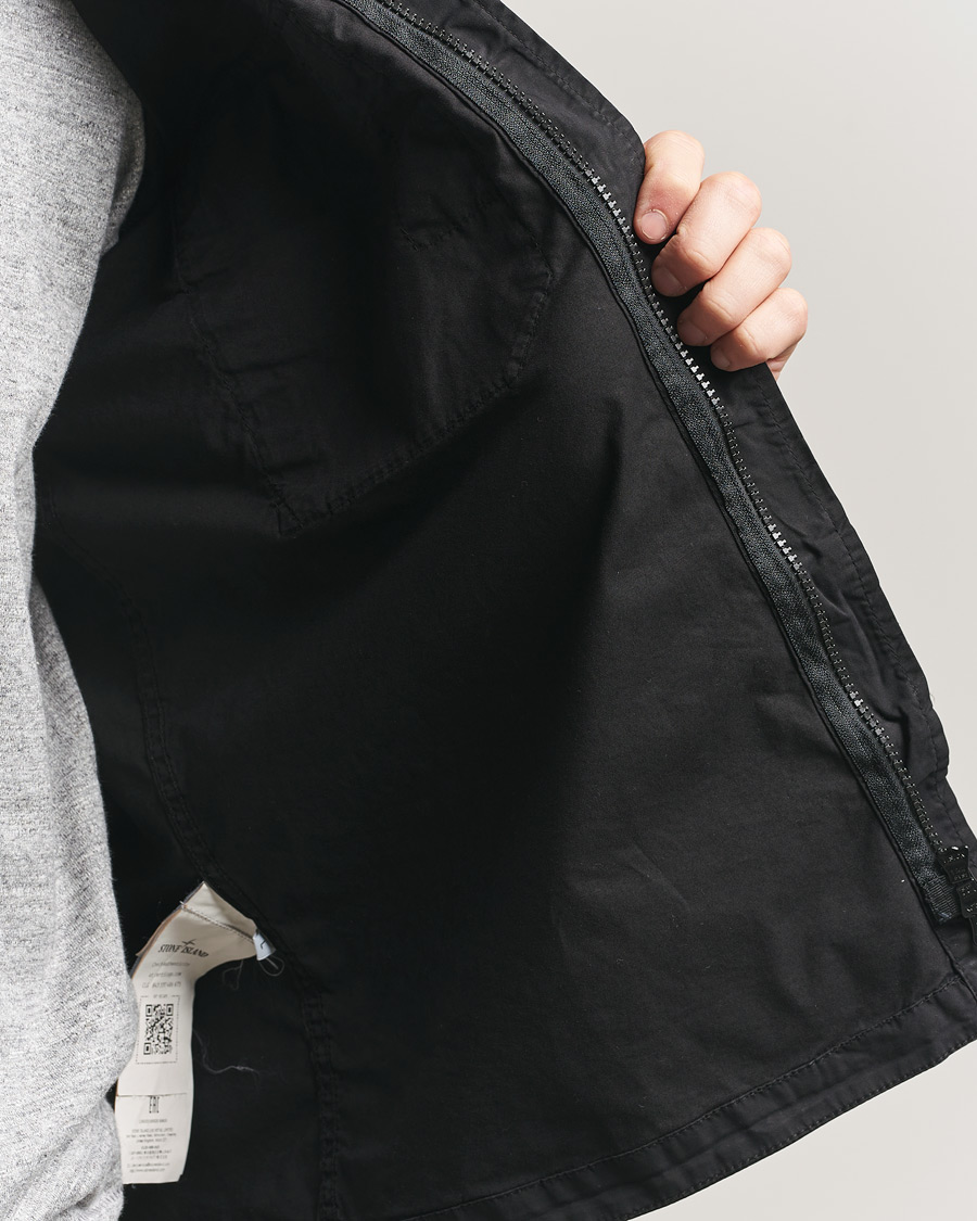 Herr | Skjortor | Stone Island | Organic Cotton Twill Short Sleeve Shirt Black