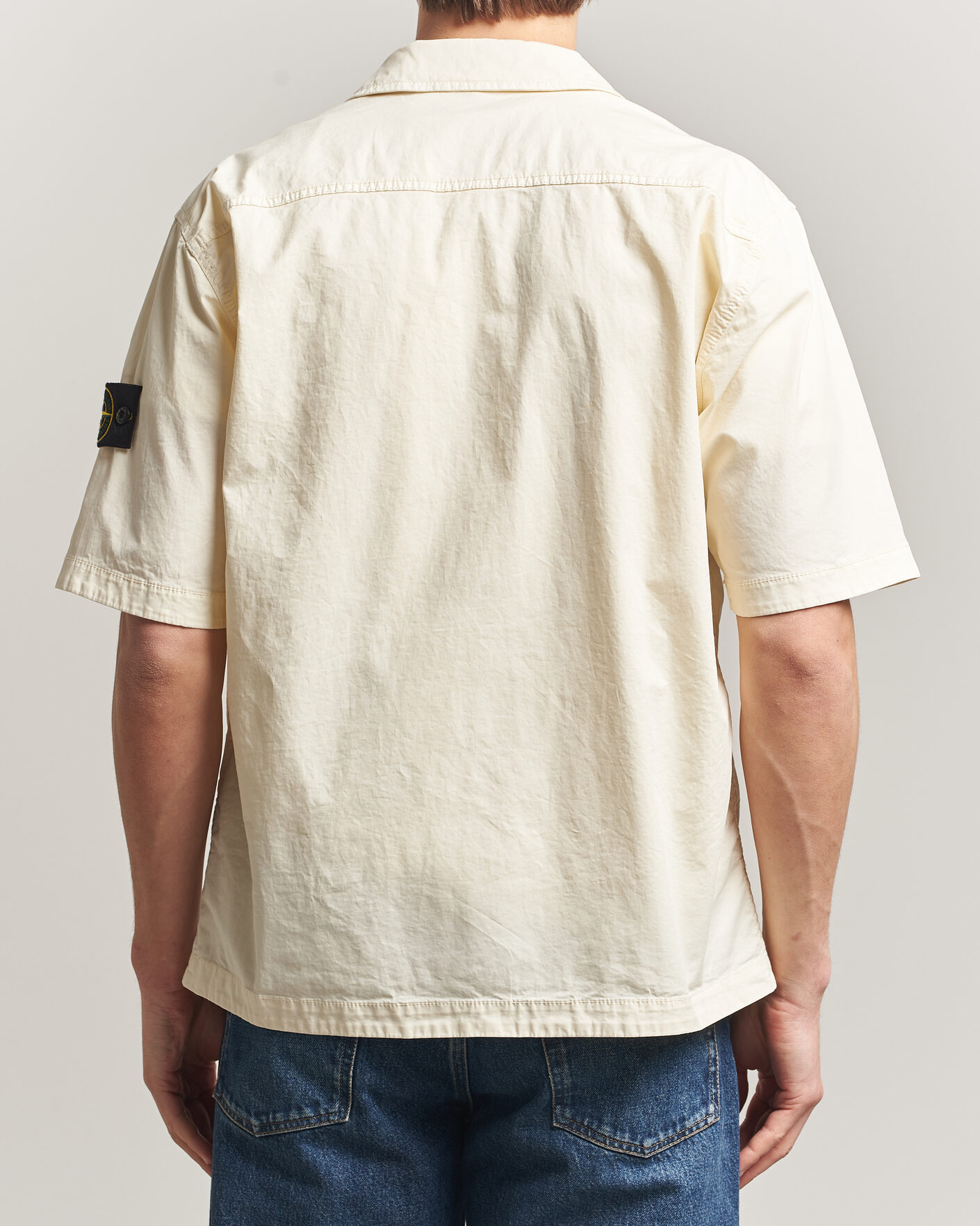 Herr | Skjortor | Stone Island | Organic Cotton Twill Short Sleeve Shirt Ivory