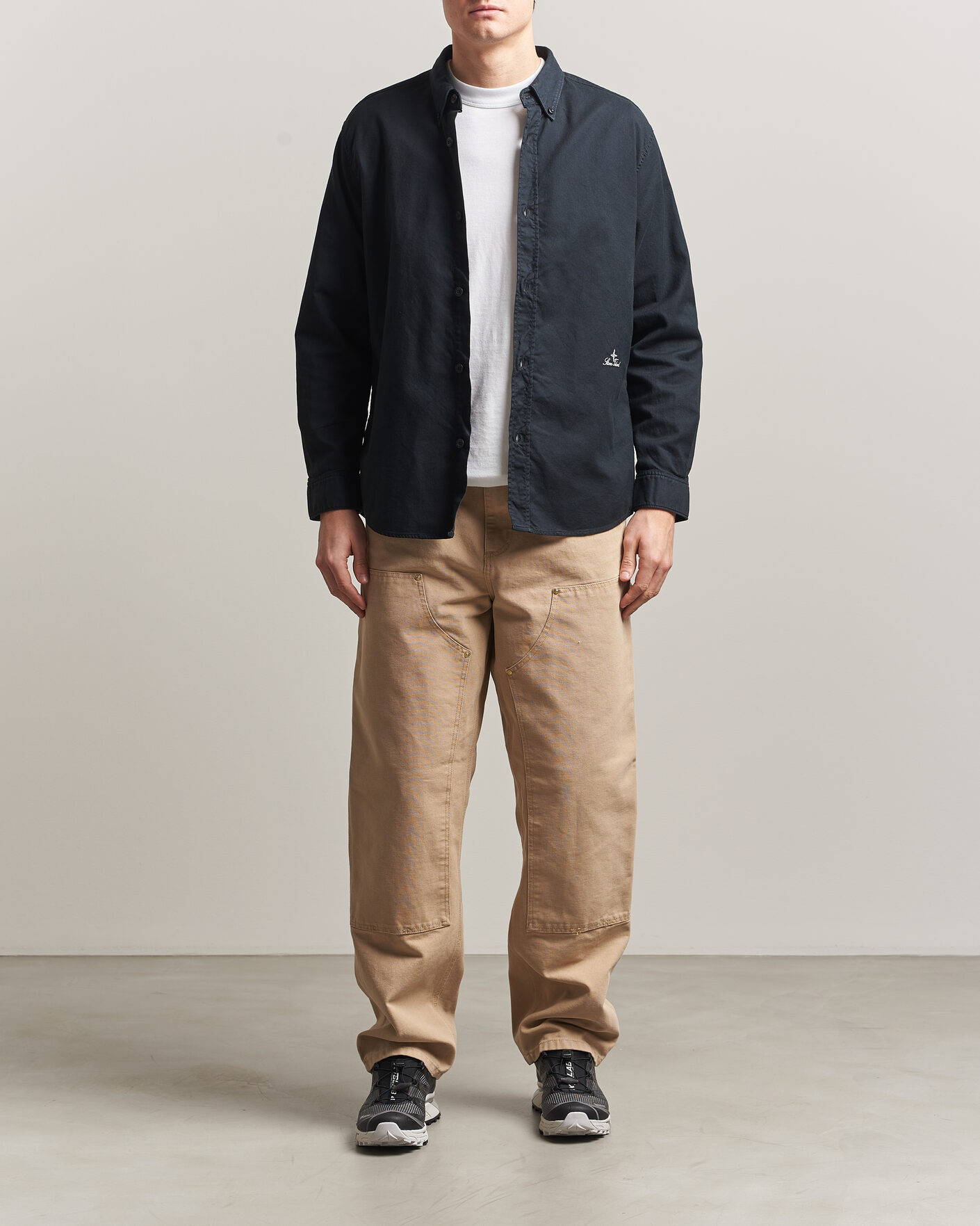 Herr | Skjortor | Stone Island | Organic Cotton Oxford Shirt Navy