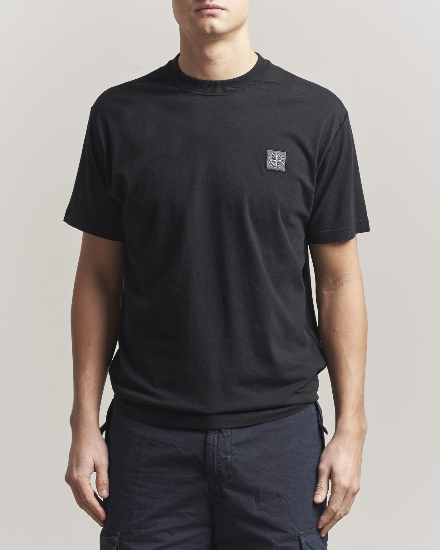 Herr | T-Shirts | Stone Island | Organic Cotton Fissato Effect T-Shirt Black