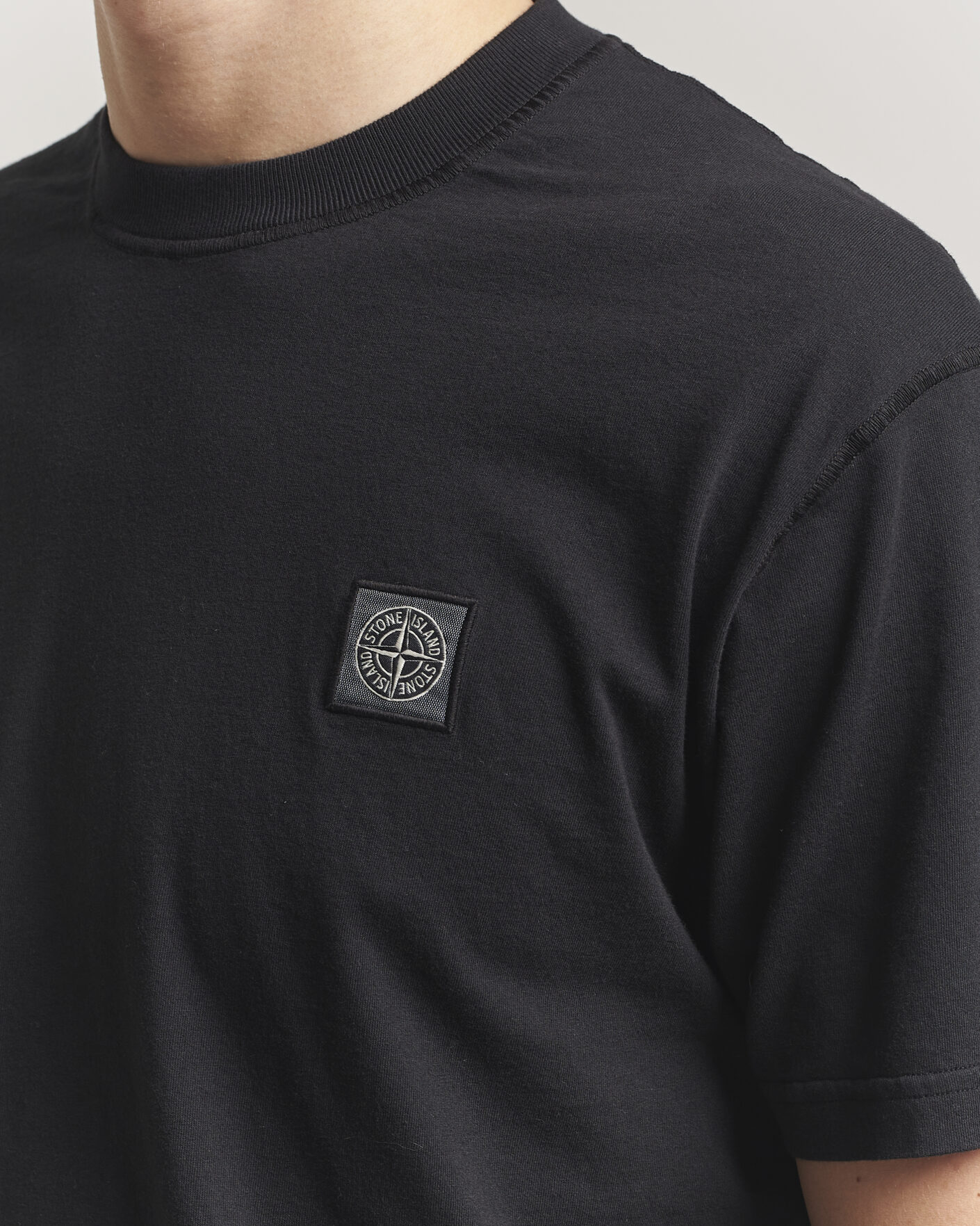 Herr | T-Shirts | Stone Island | Organic Cotton Fissato Effect T-Shirt Black