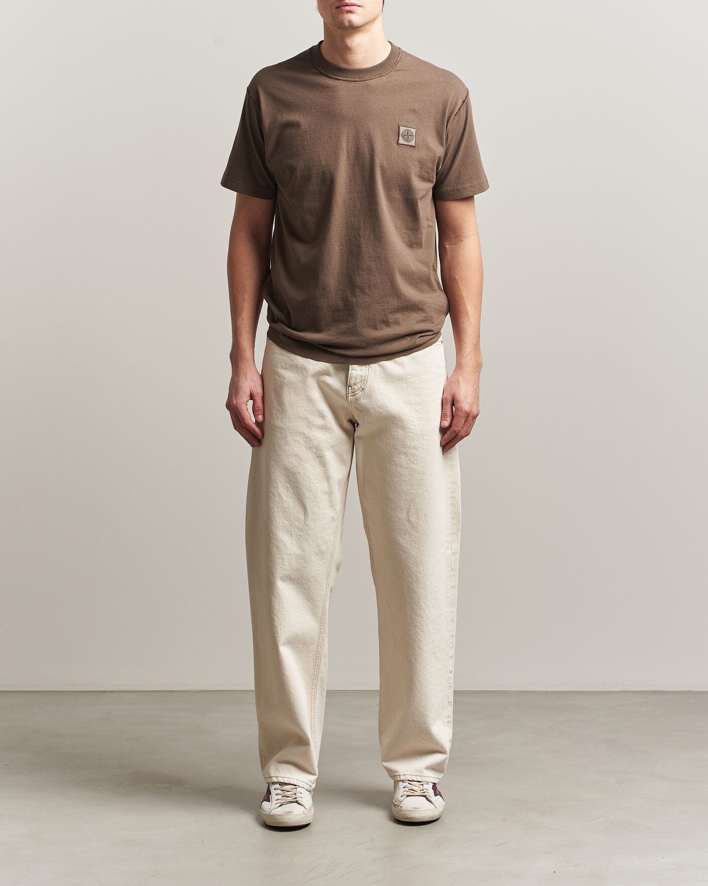 Herr | T-Shirts | Stone Island | Organic Cotton Fissato Effect T-Shirt Umber