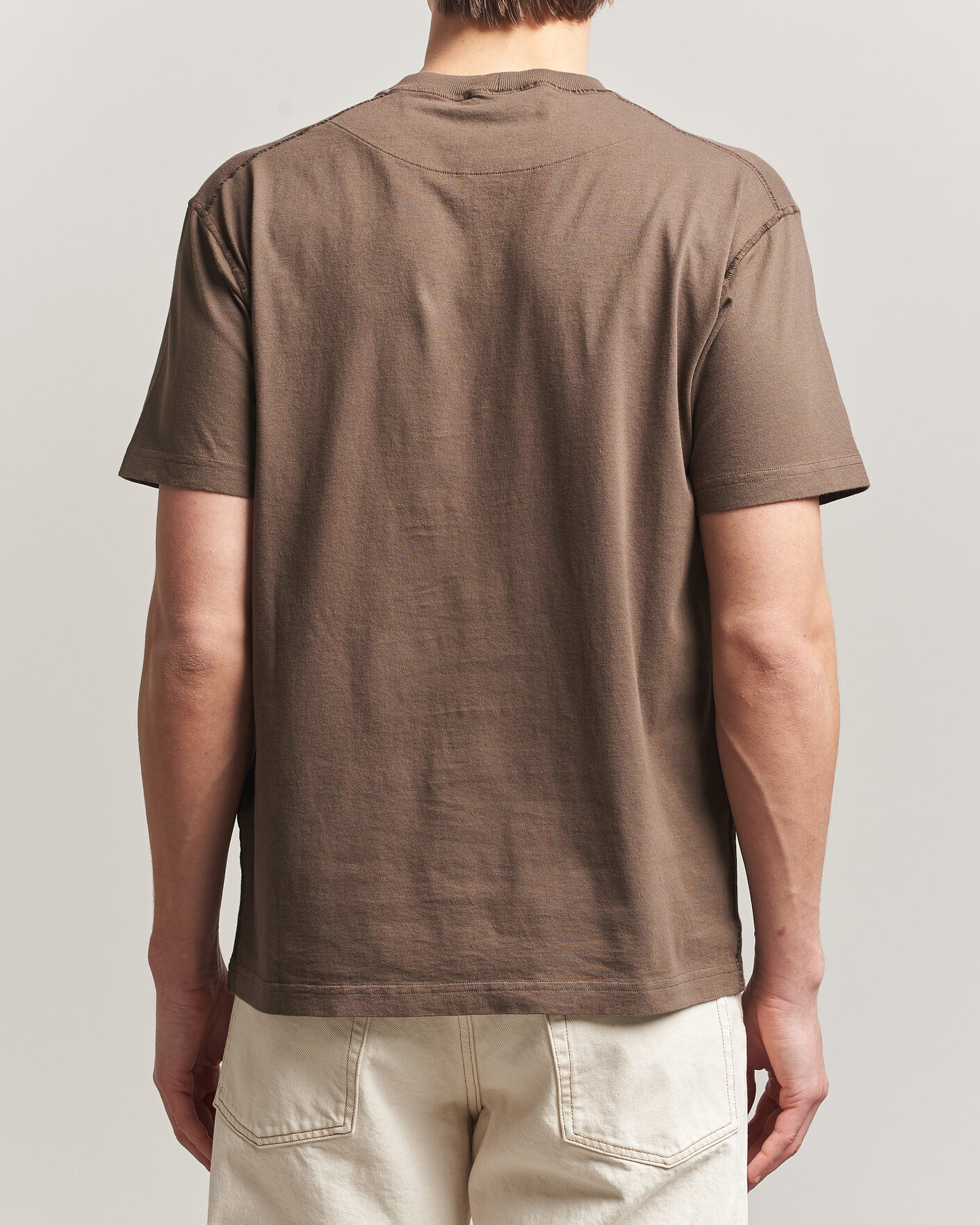 Herr | T-Shirts | Stone Island | Organic Cotton Fissato Effect T-Shirt Umber