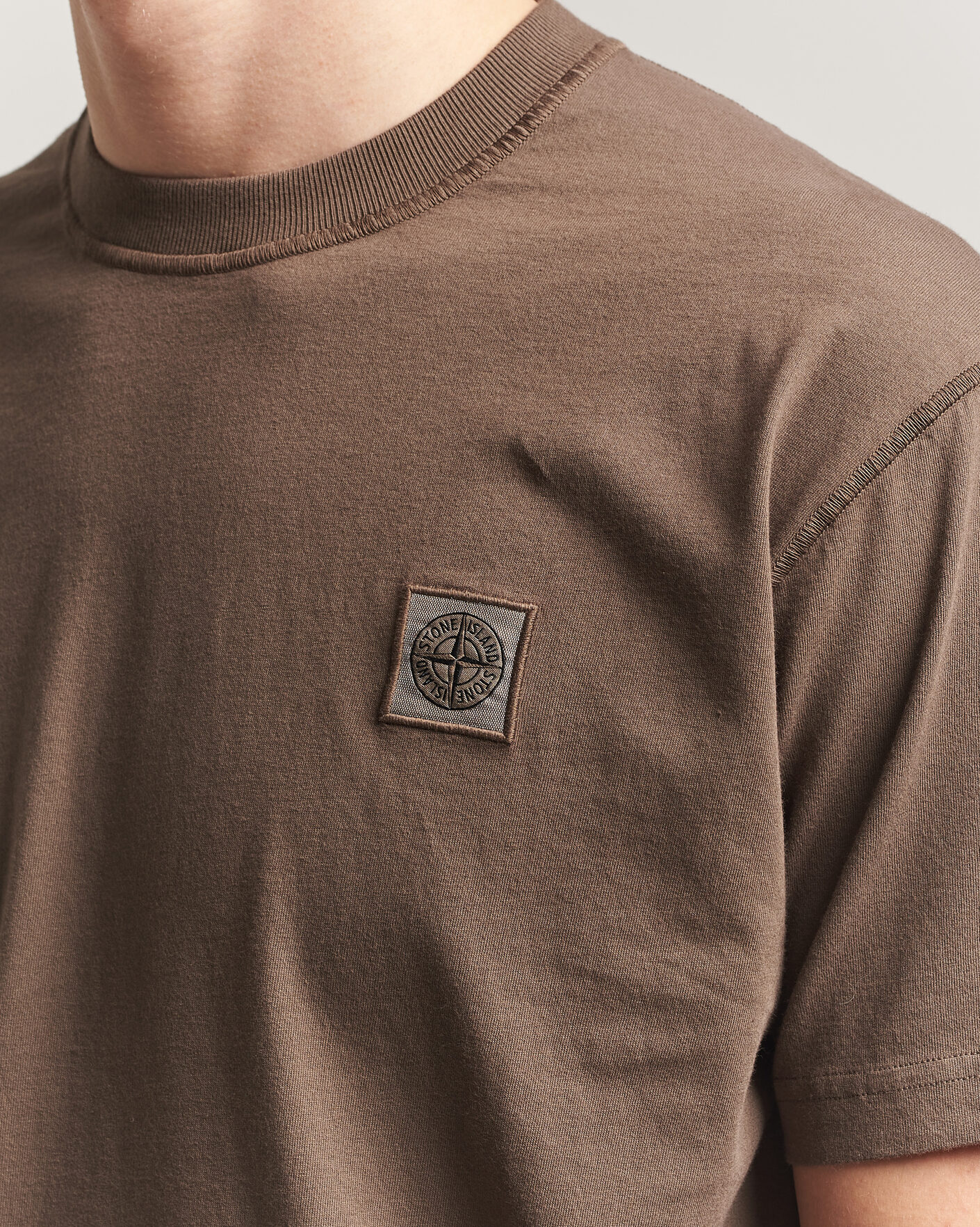 Herr | T-Shirts | Stone Island | Organic Cotton Fissato Effect T-Shirt Umber