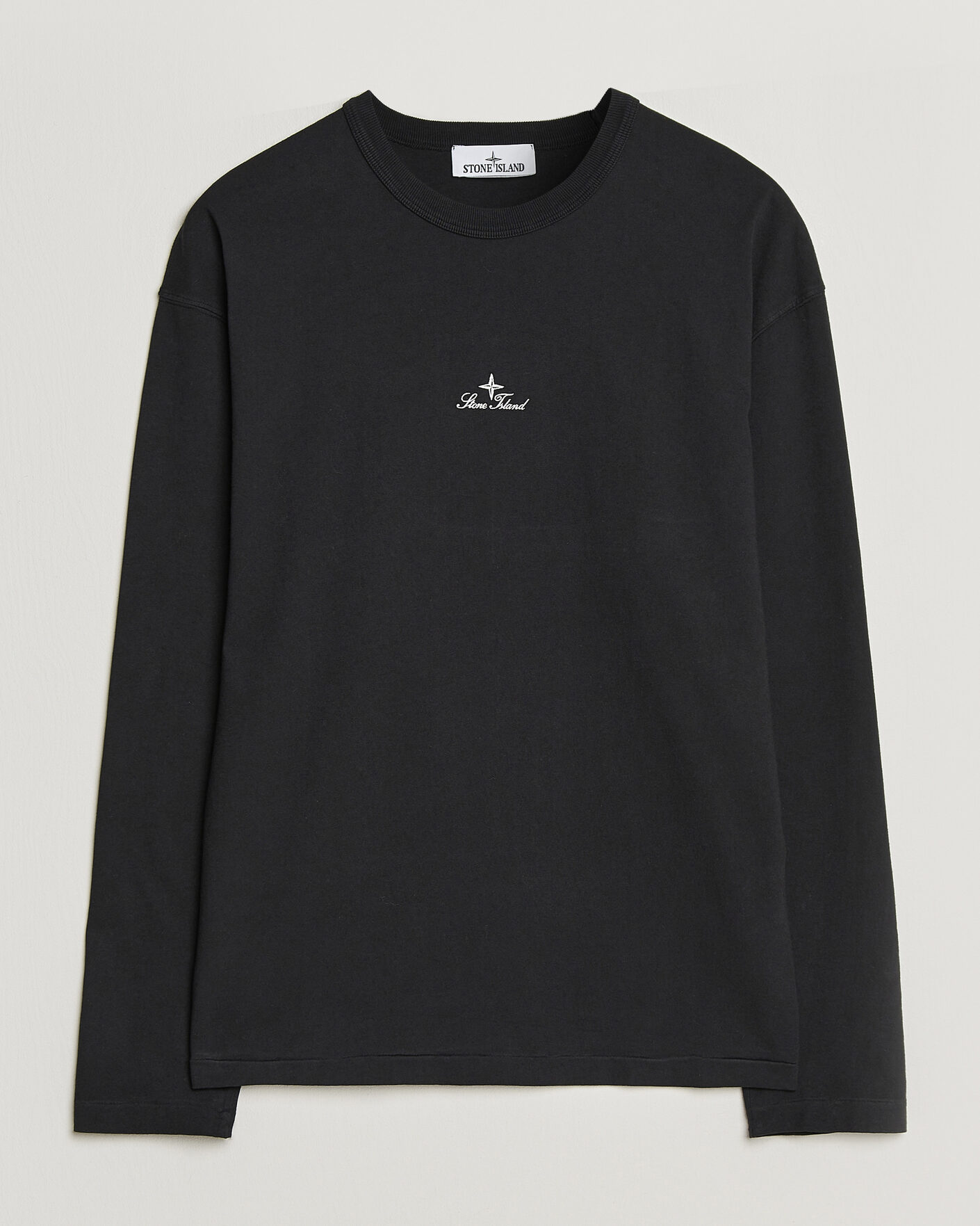Herr | T-Shirts | Stone Island | Organic Cotton Jersey Long Sleeve Logo T-Shirt Black