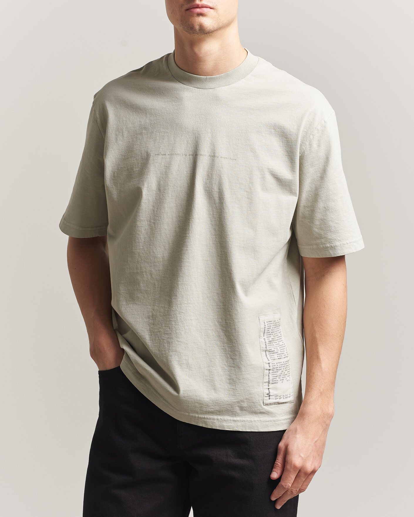 Herr | T-Shirts | Stone Island | Combed Cotton Jersey Printed T-Shirt Pearl Grey