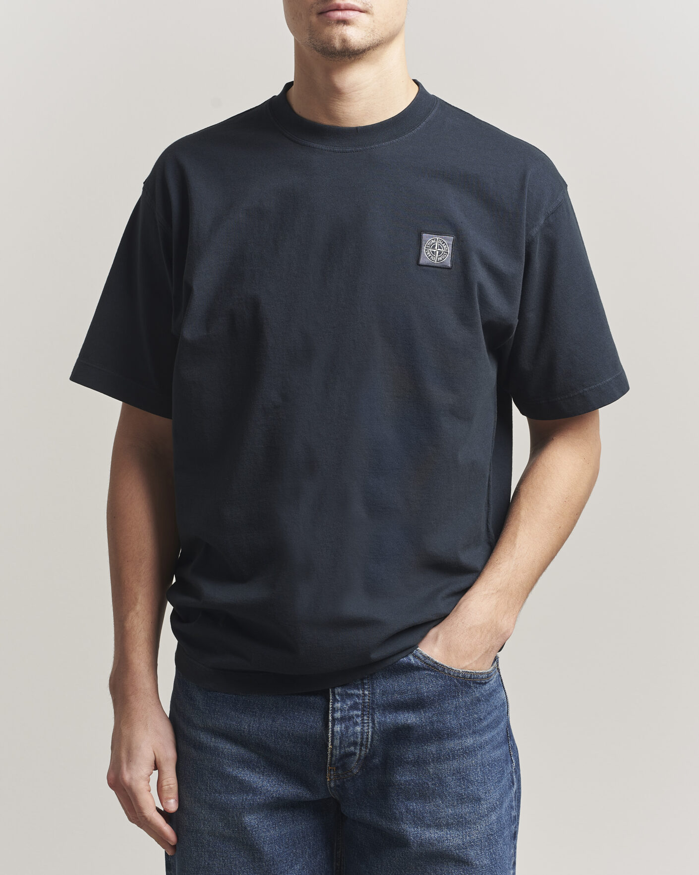 Herr | T-Shirts | Stone Island | Combed Organic Cotton T-Shirt Navy