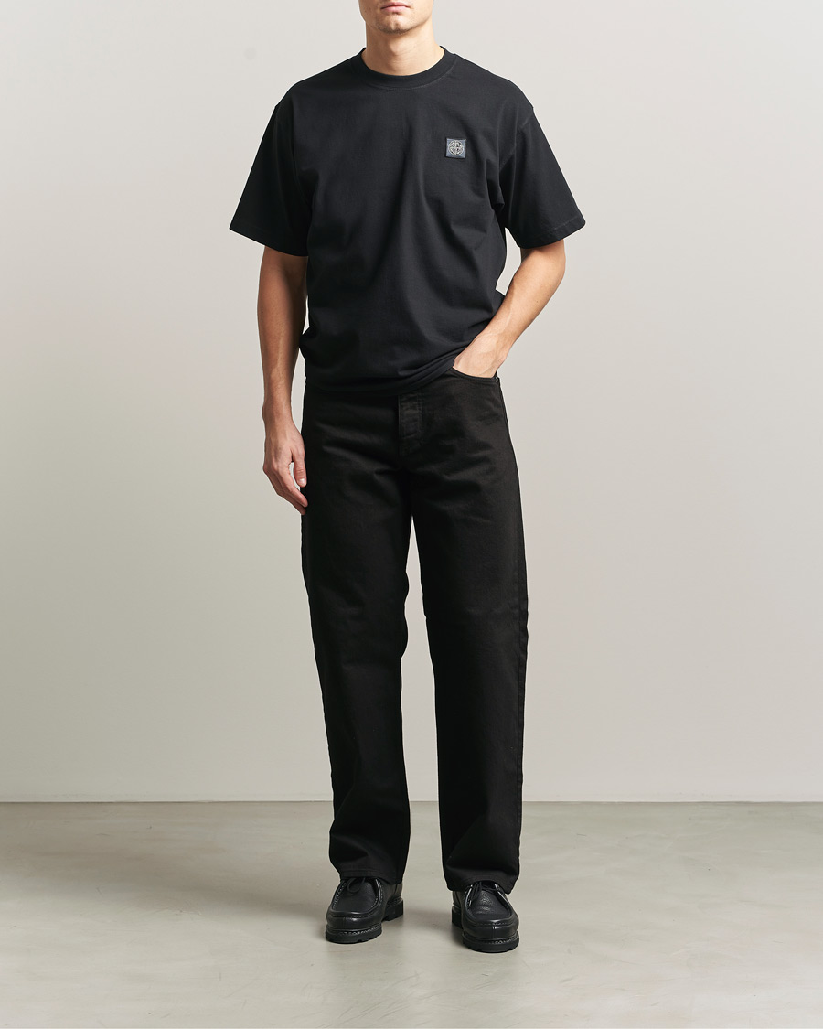 Herr | T-Shirts | Stone Island | Combed Organic Cotton T-Shirt Black