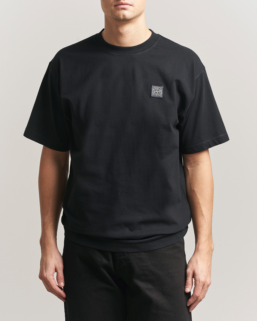 Herr | T-Shirts | Stone Island | Combed Organic Cotton T-Shirt Black